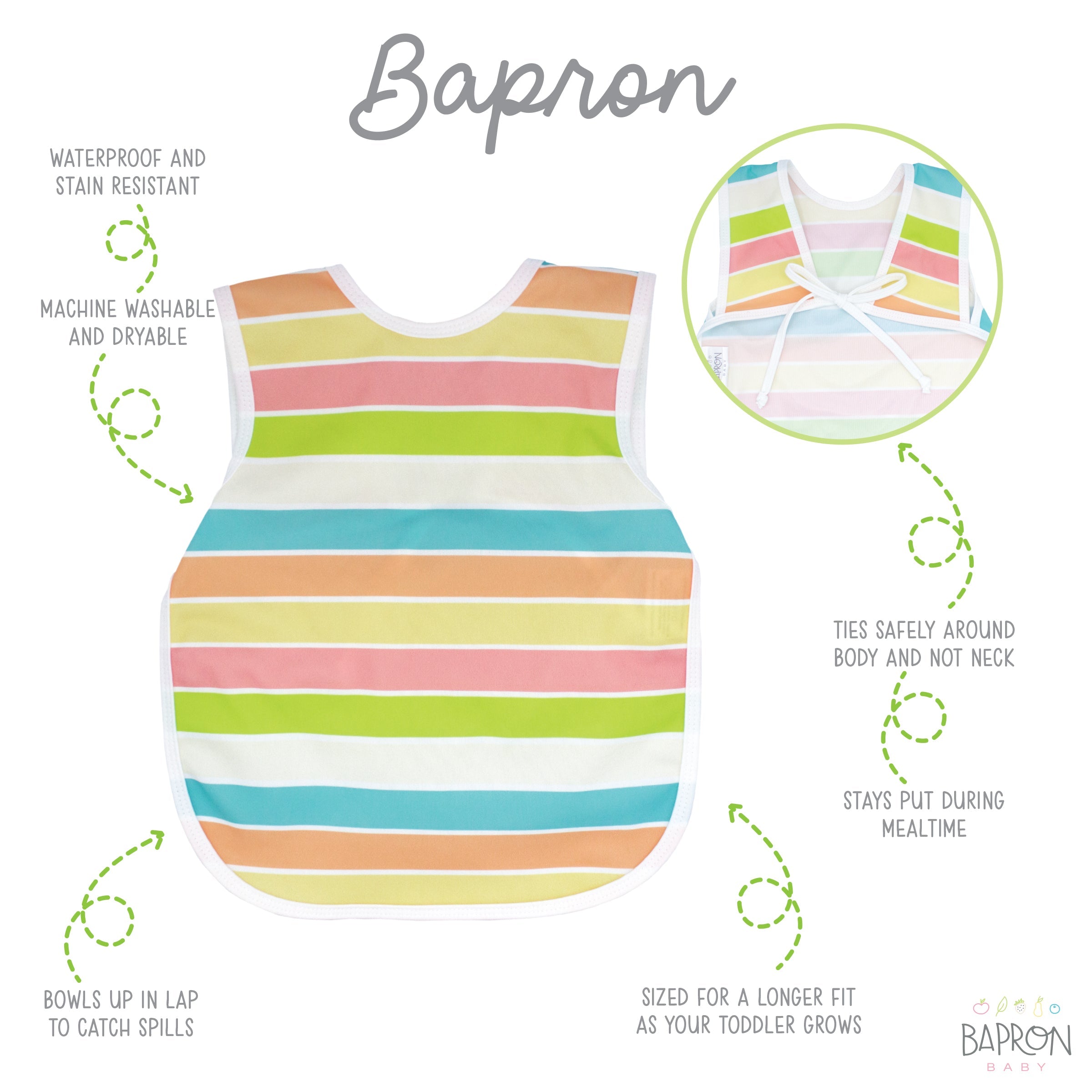 Rainbow Stripes Bapron