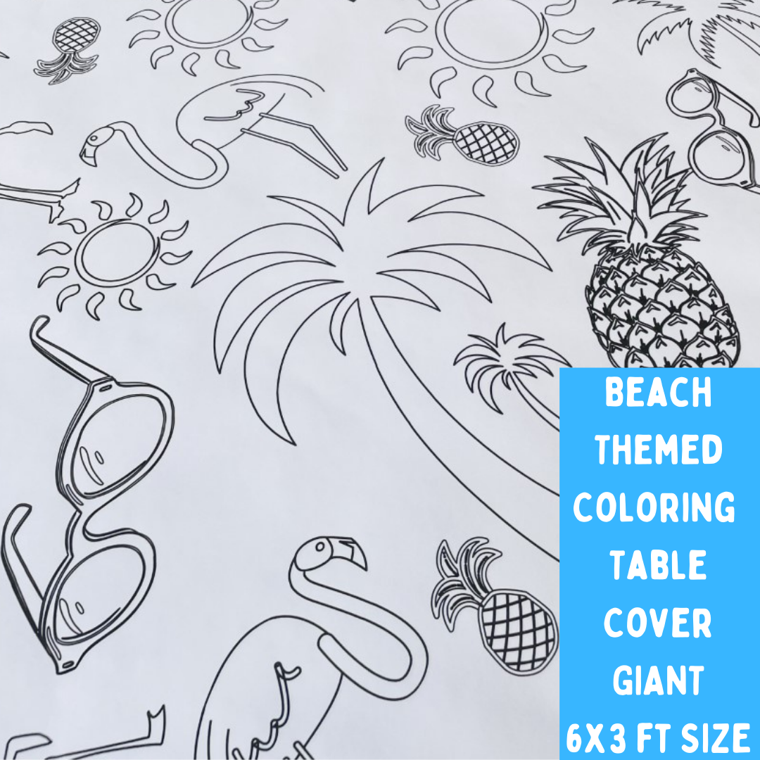 Beach Coloring Tablecloth