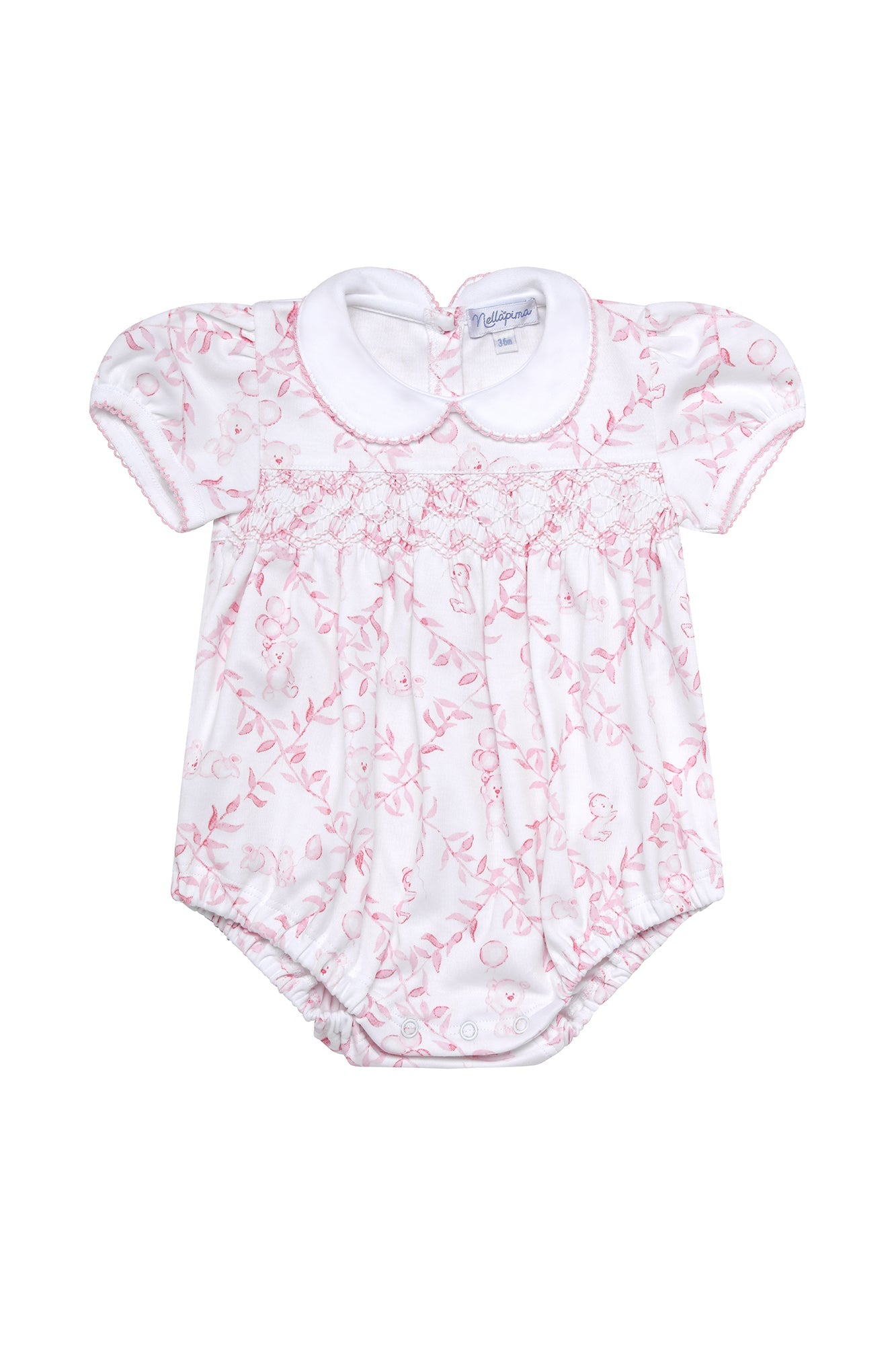 Blue Bears Trellace Smocked Footie