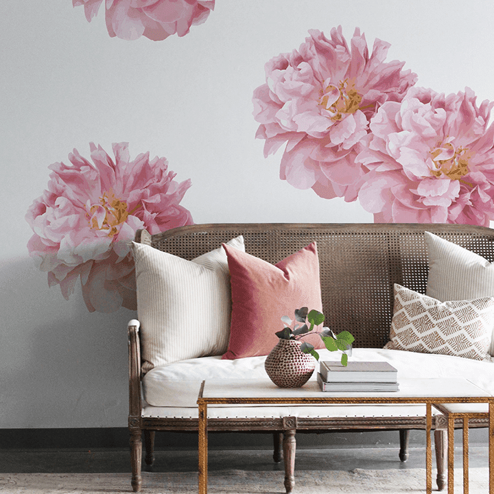 Beautiful Peony Garden Flower Pack Wall Decals