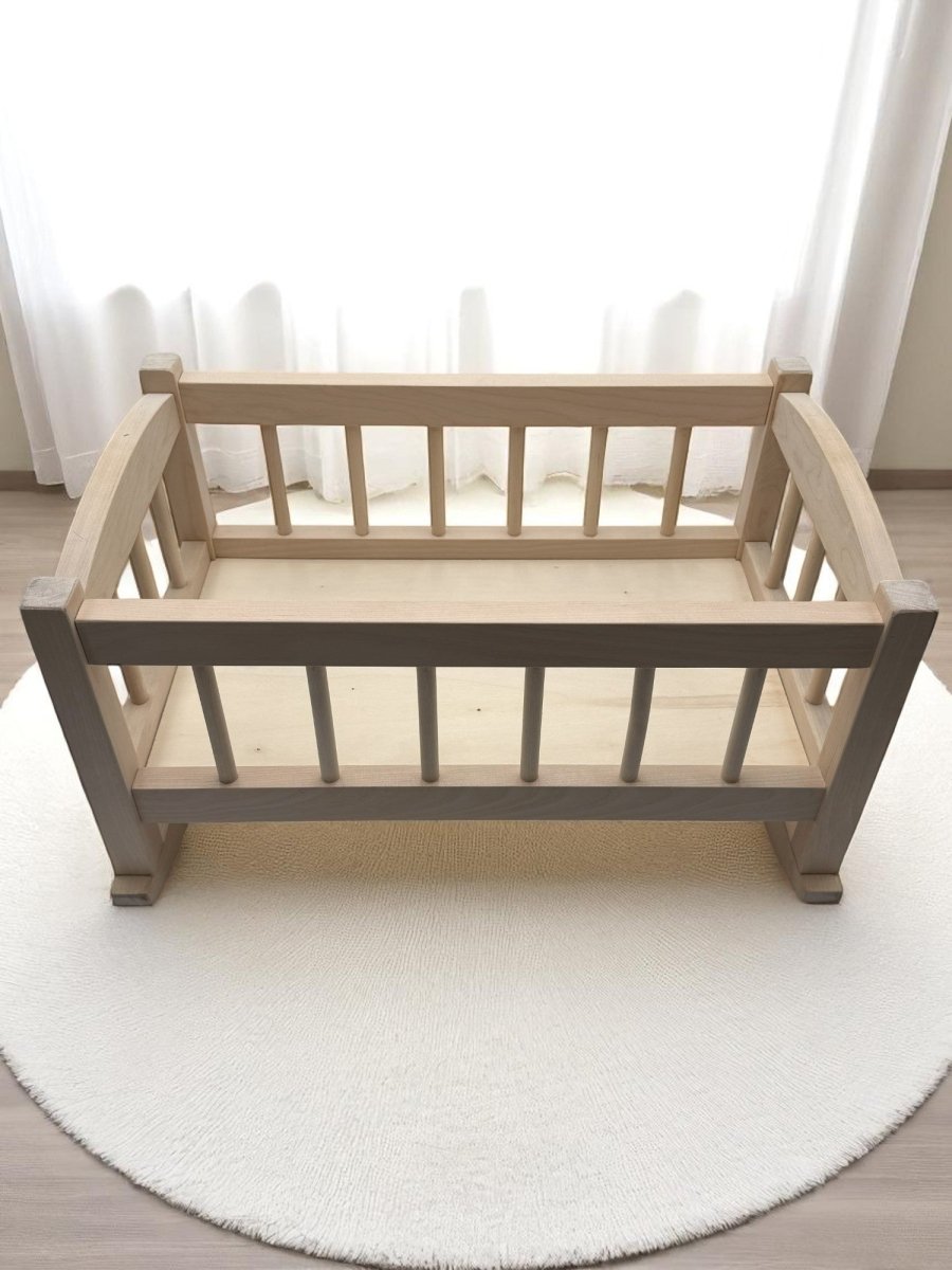 Bebenita | Wooden Baby Doll Cradle Bed In Natural Birch