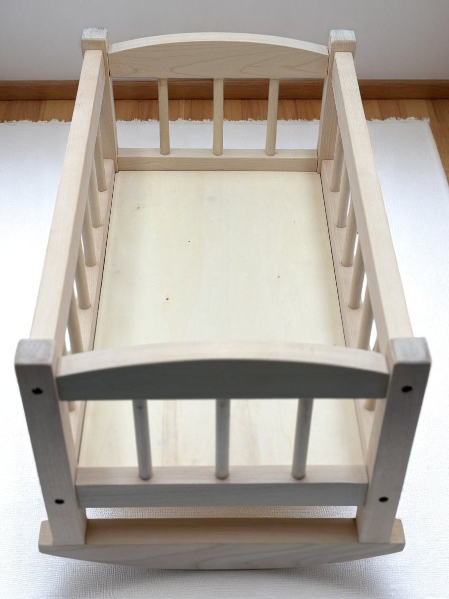 Bebenita | Wooden Baby Doll Cradle Bed In Natural Birch