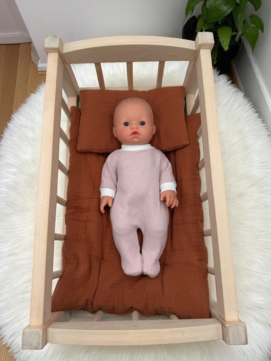 Bebenita | Wooden Baby Doll Cradle Bed In Natural Birch