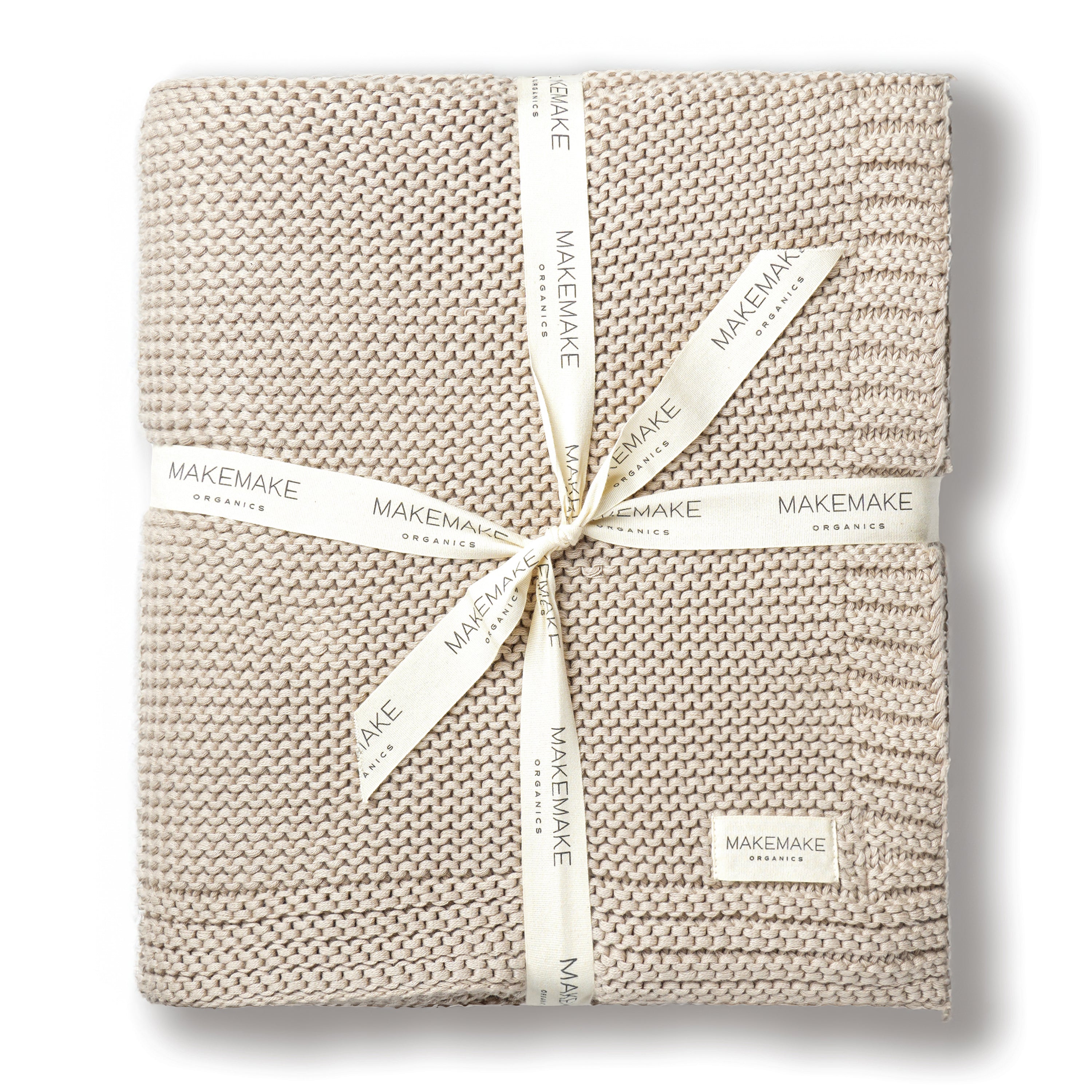 Organic Knit Throw Blanket - Beige
