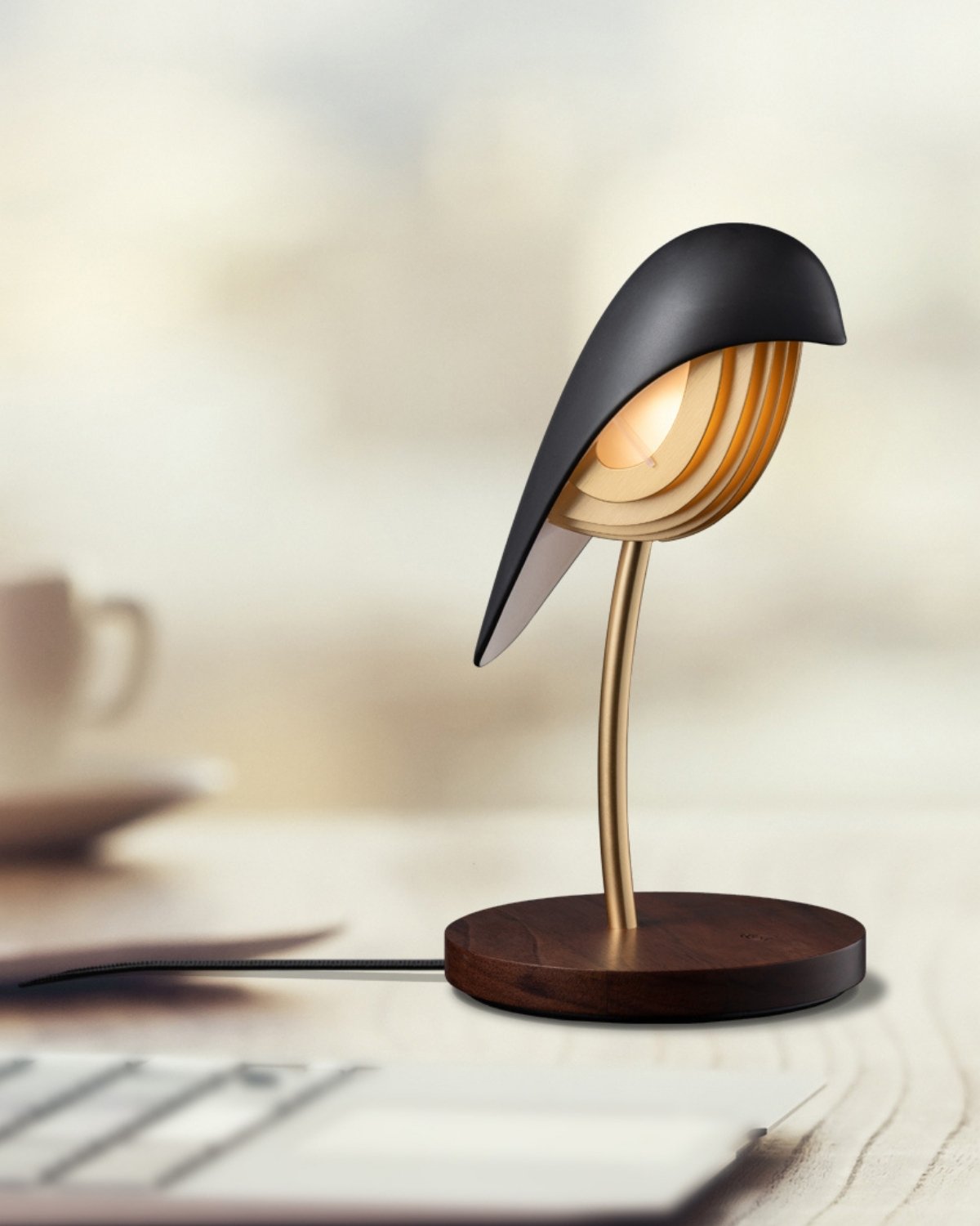 Desk Lamp Bird Onyx Black