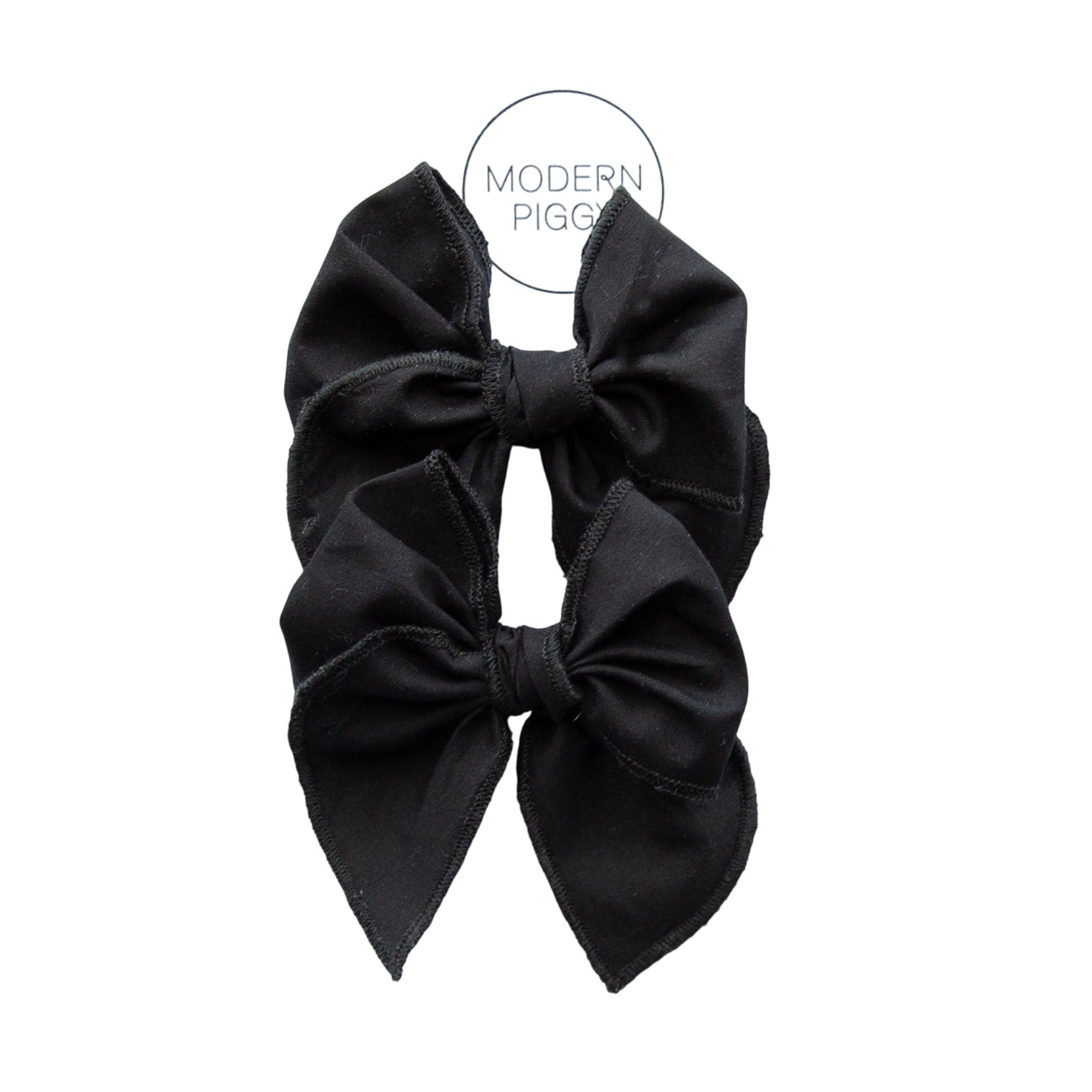 Black | Pigtail Set - Petite Party Bow