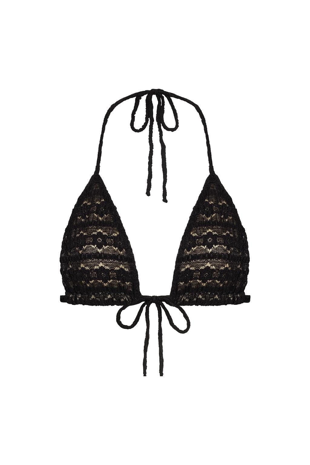 Black Daisy Lace Emma Bikini Top