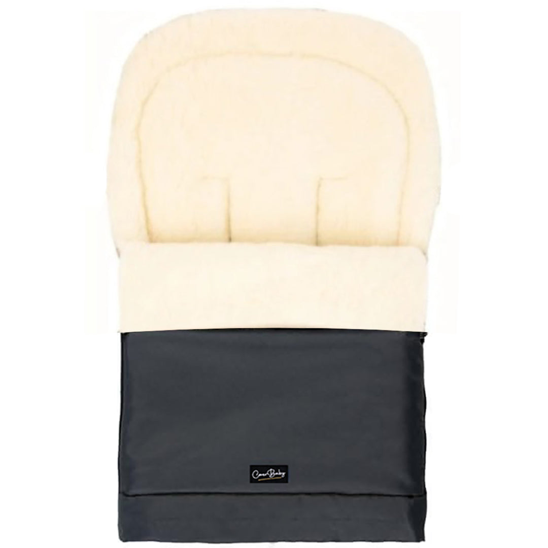 Black Graphite Organic Wool Adjustable Footmuff