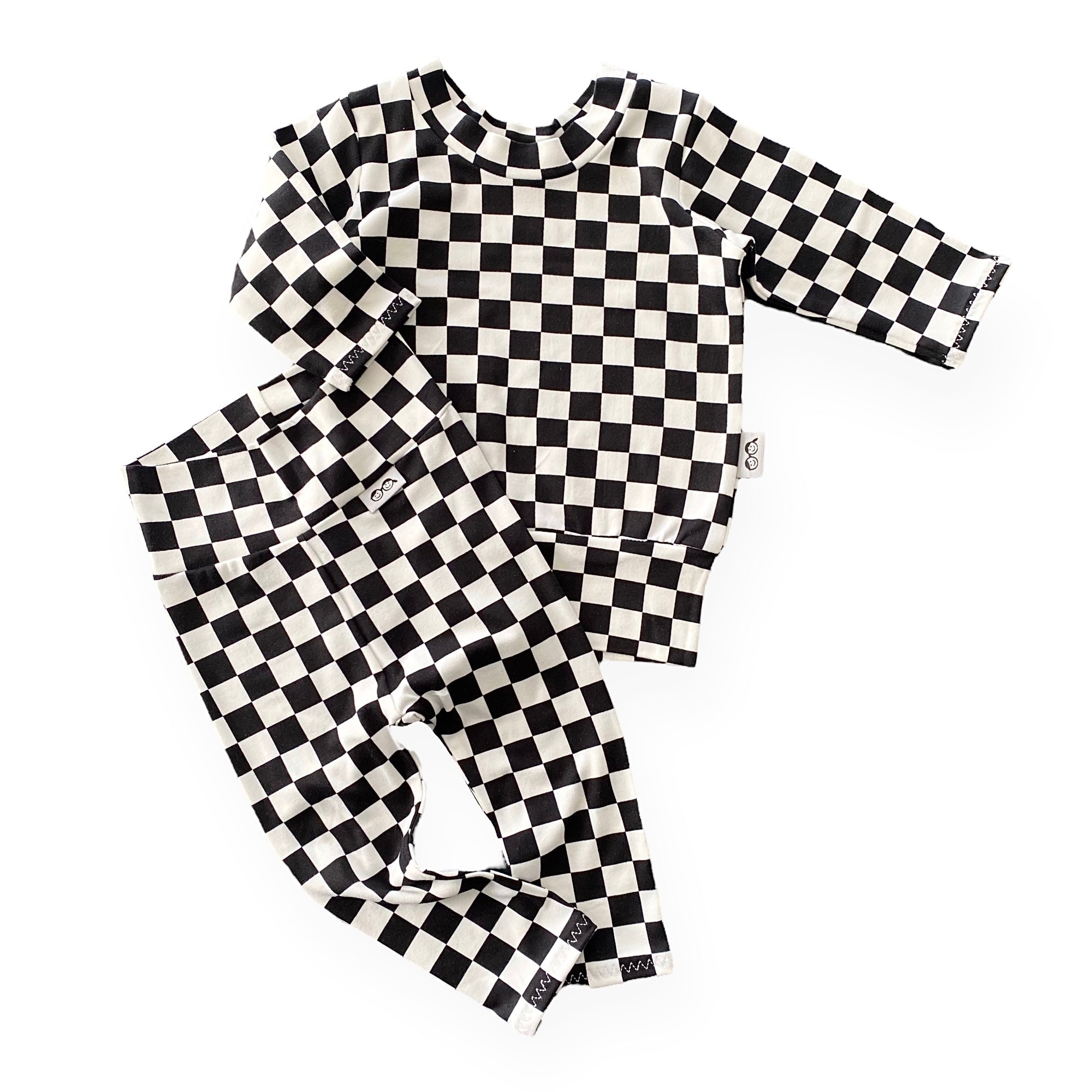 Black Retro Checkered Lounge Set