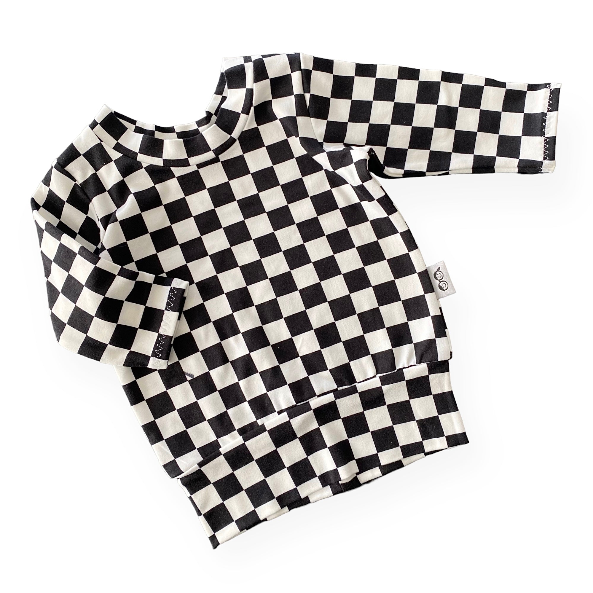 Black Retro Checkered Lounge Top