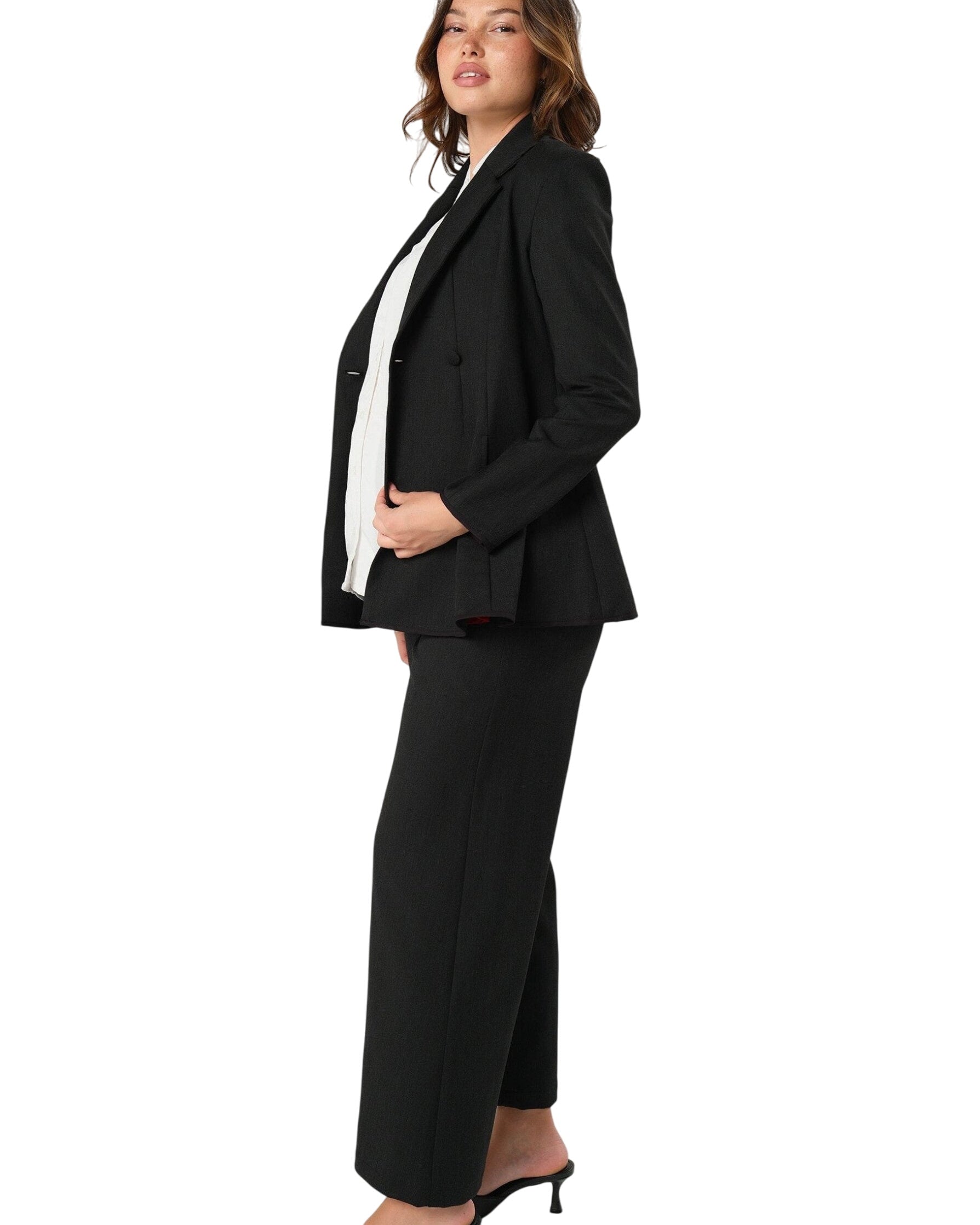 Nathalie Wide Leg Black Maternity Trouser (regular & Petite)