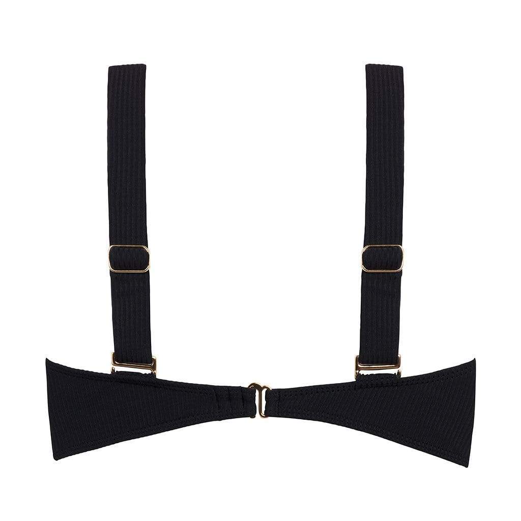 Black Rib Bustier Bikini Top