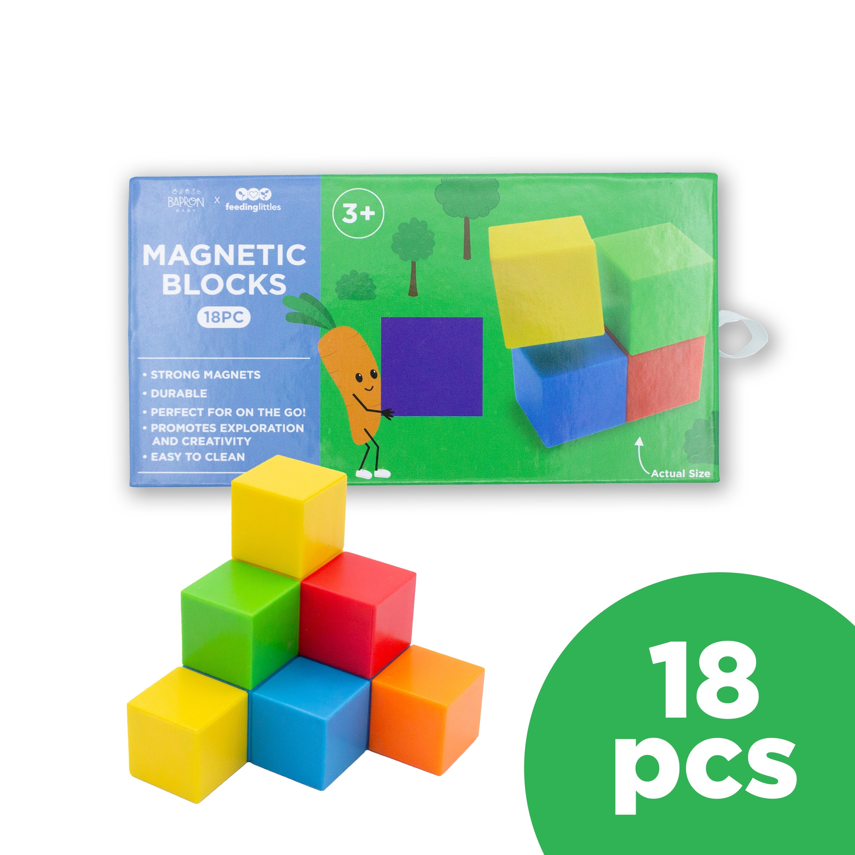 Bapronbaby 18pc Magnetic Blocks (ages 3+)