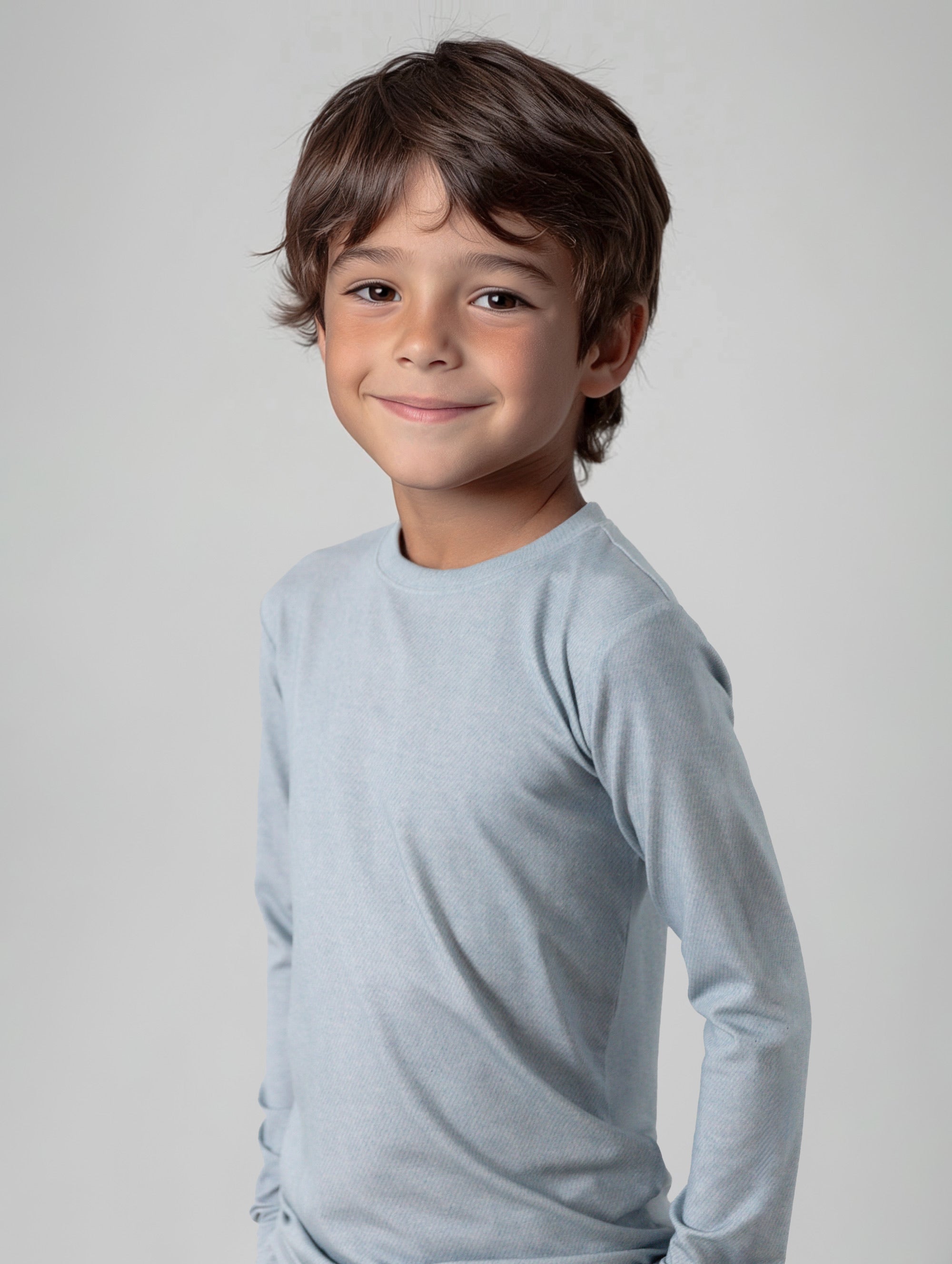 Light Blue Denim Print Two-piece Set