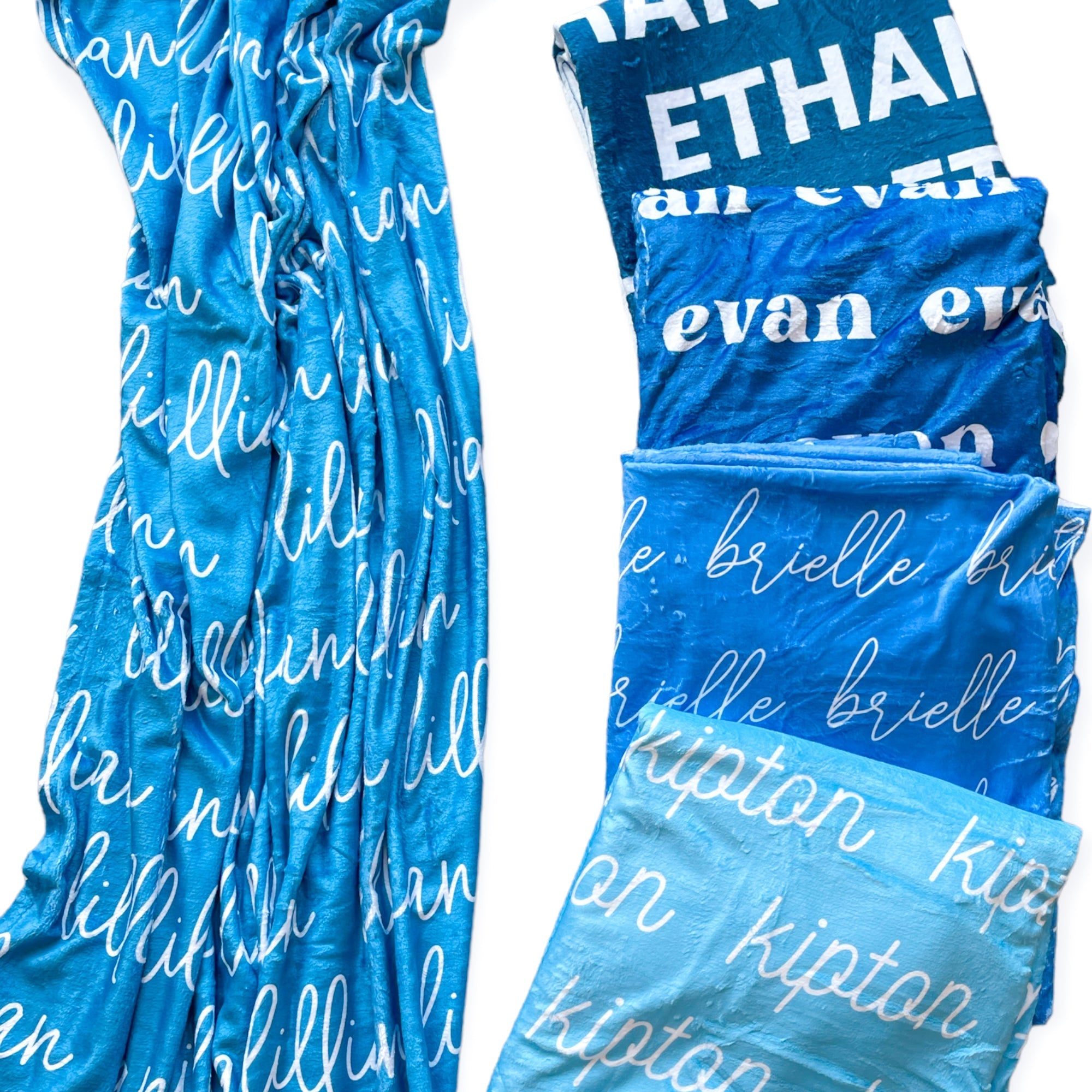 Blue Tones Personalized Minky Blanket