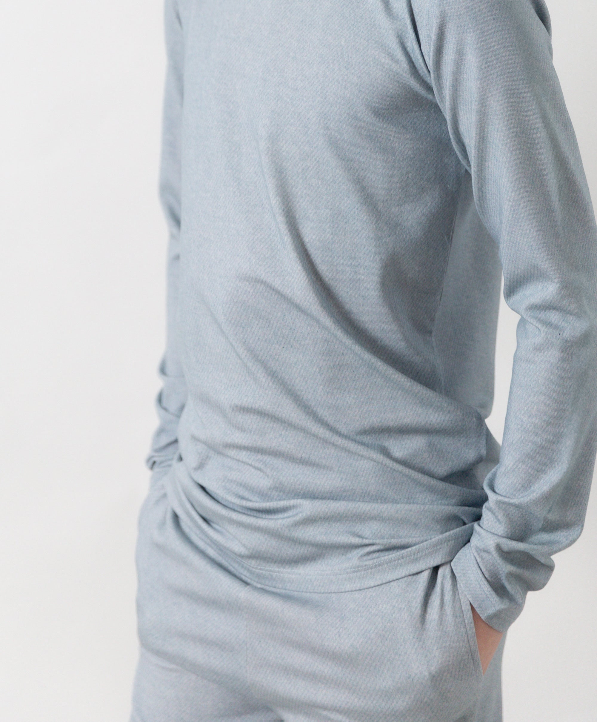 Light Blue Denim Print Two-piece Set