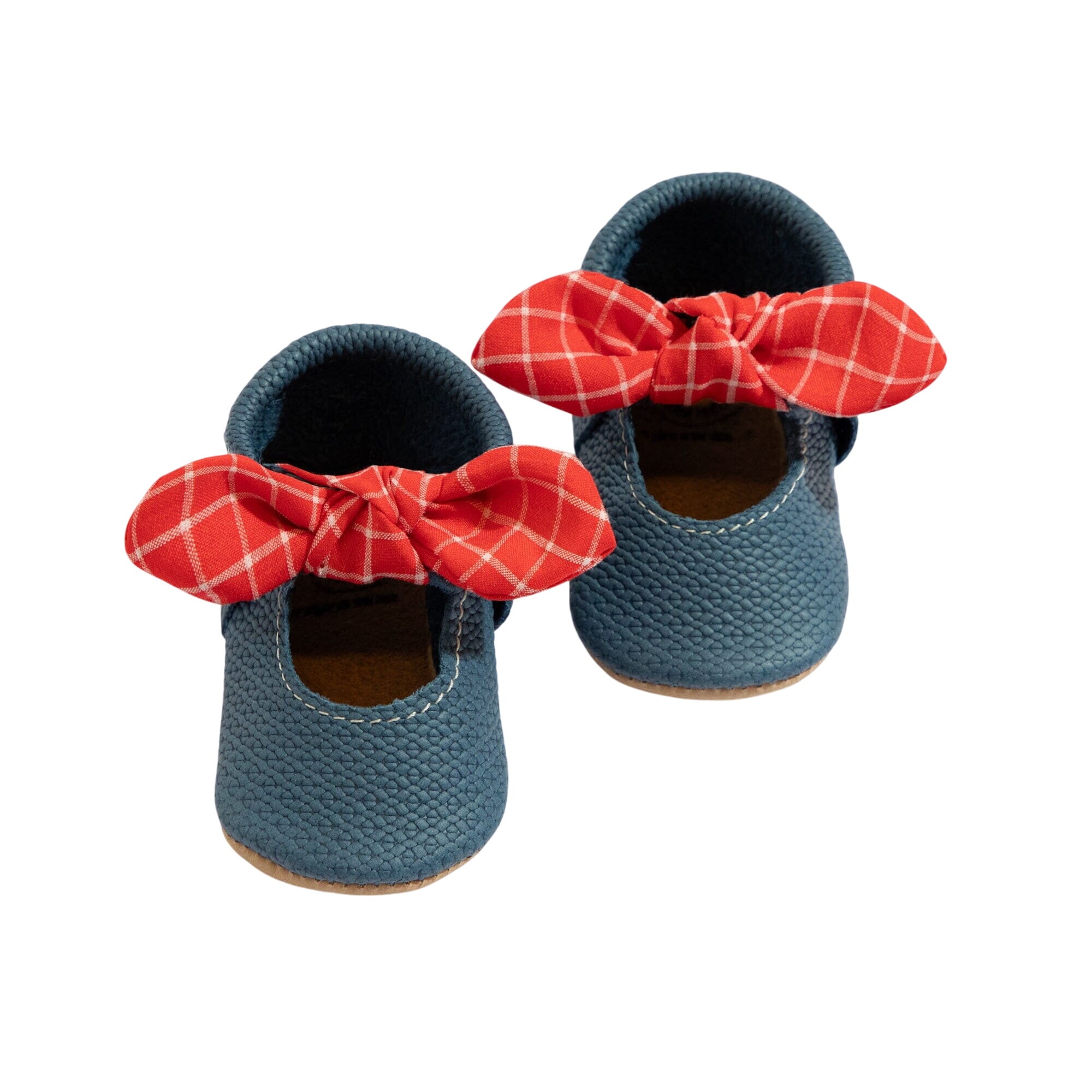 Blue Jean Knotted Bow Baby Shoe