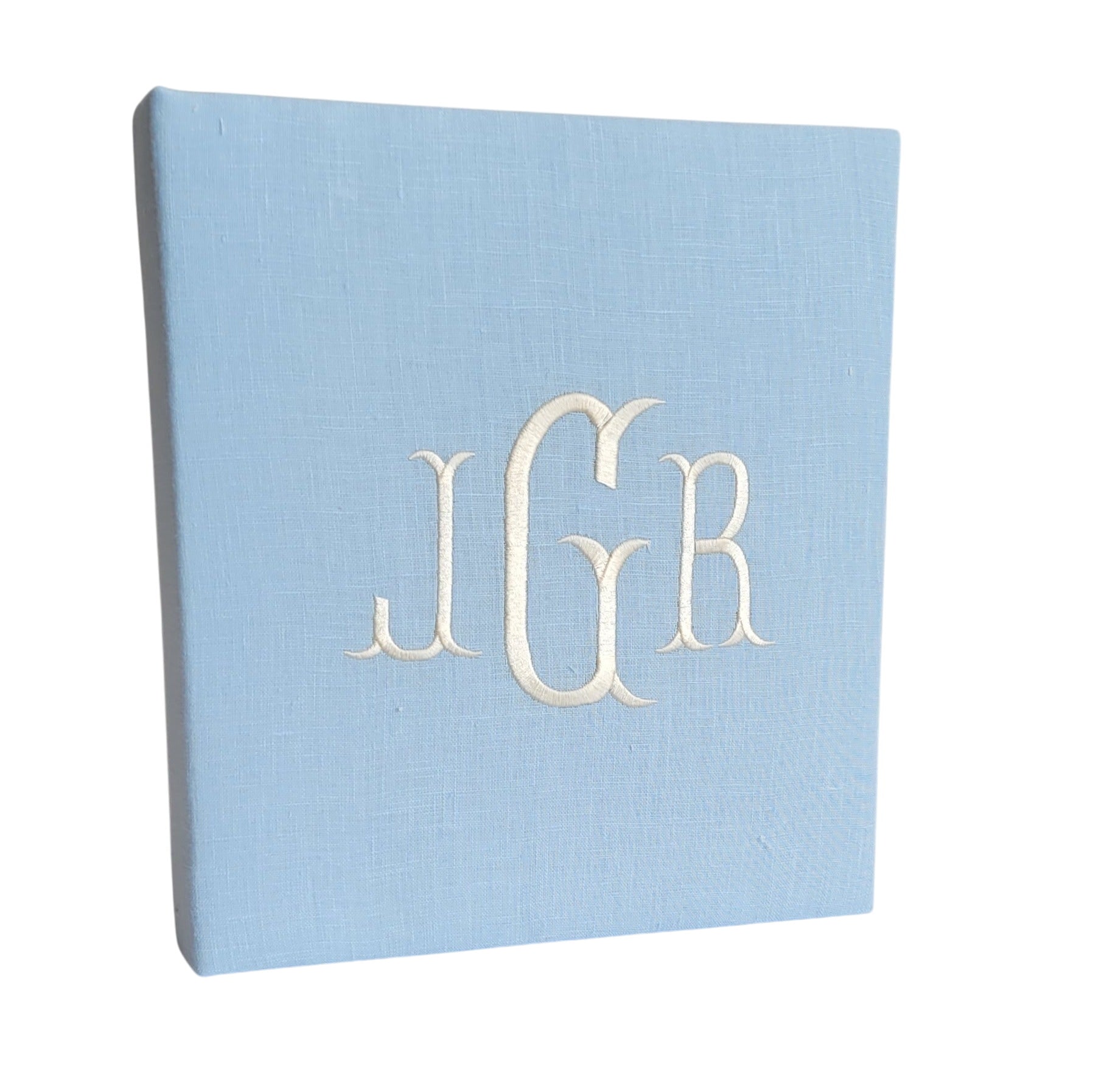 Baby Memory Book - Blue Linen (w/o Bow)
