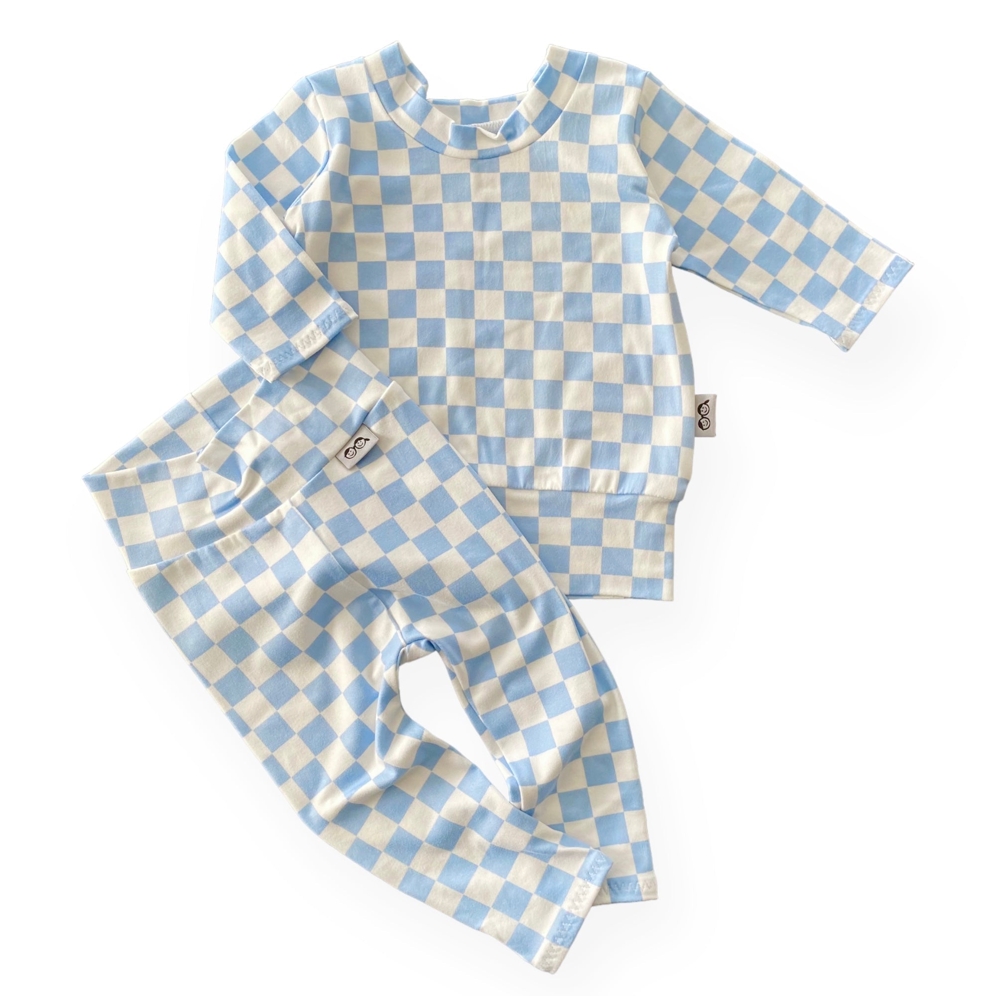 Blue Retro Checkered Lounge Set