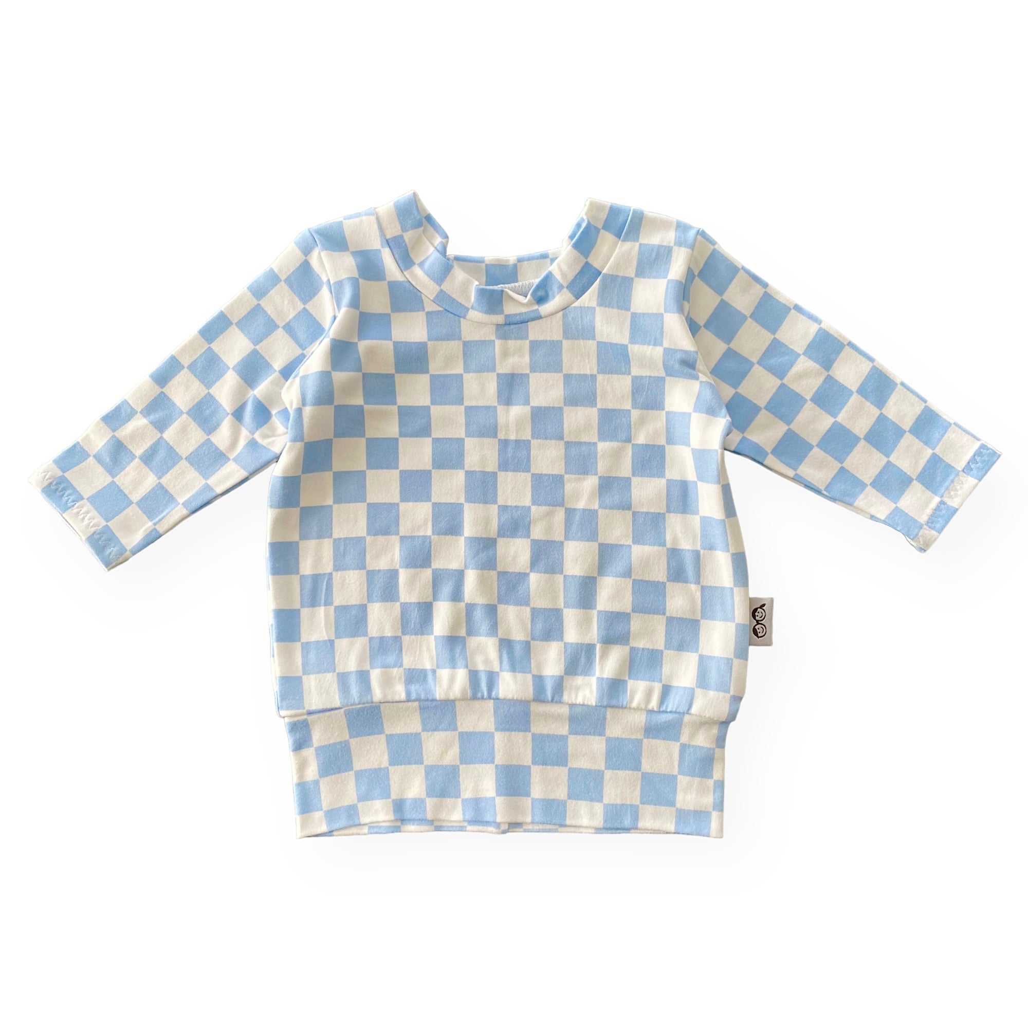 Blue Retro Checkered Lounge Top