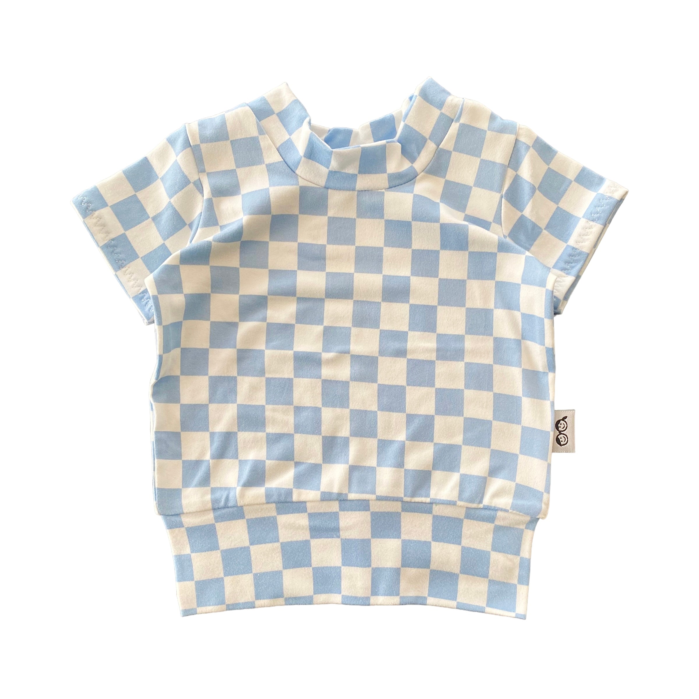 Blue Retro Checkered Summer Lounge Set