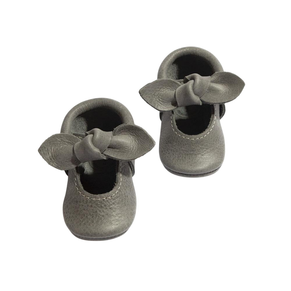 Blue Spruce Knotted Bow Baby Shoe