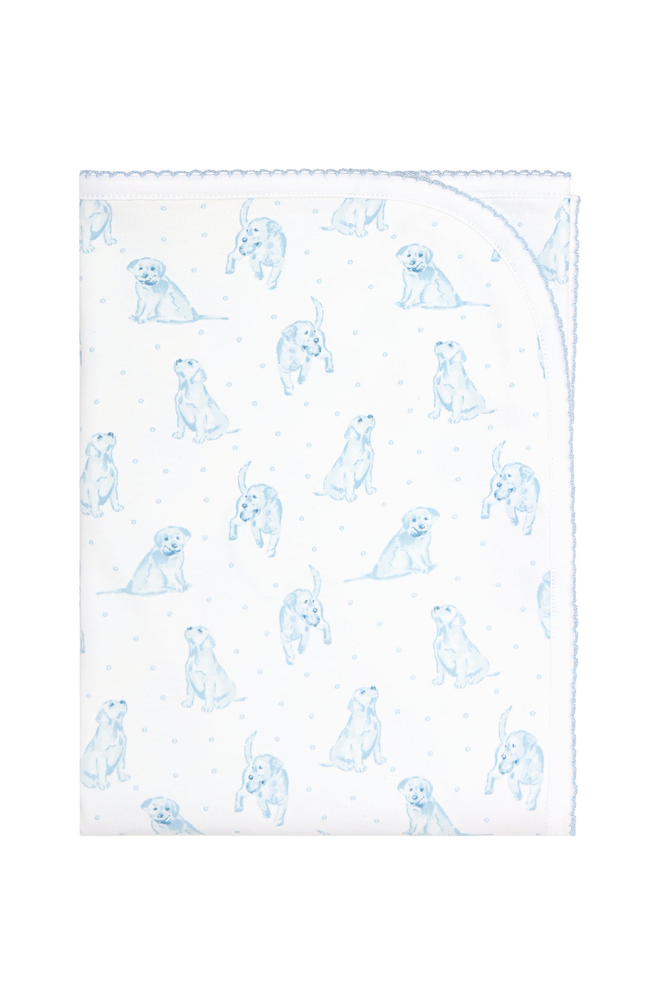 Blue Puppy Love Print Blanket