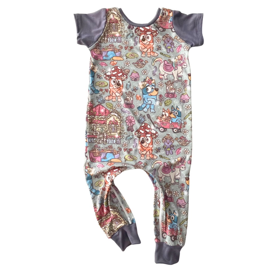 Cottage Core Garden Zip Romper