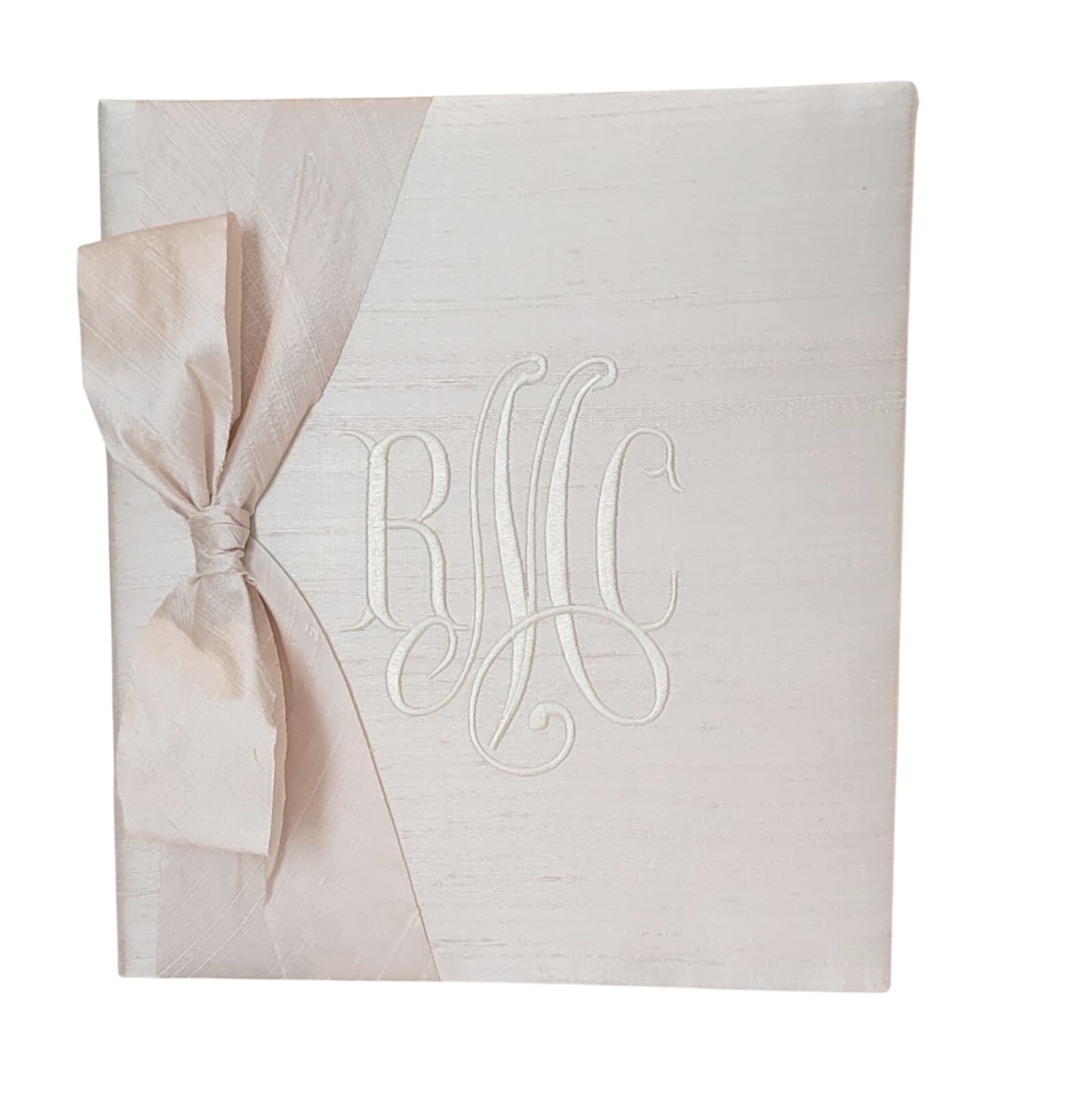 Baby Memory Book - Blush Silk (w/ Silk Bow)