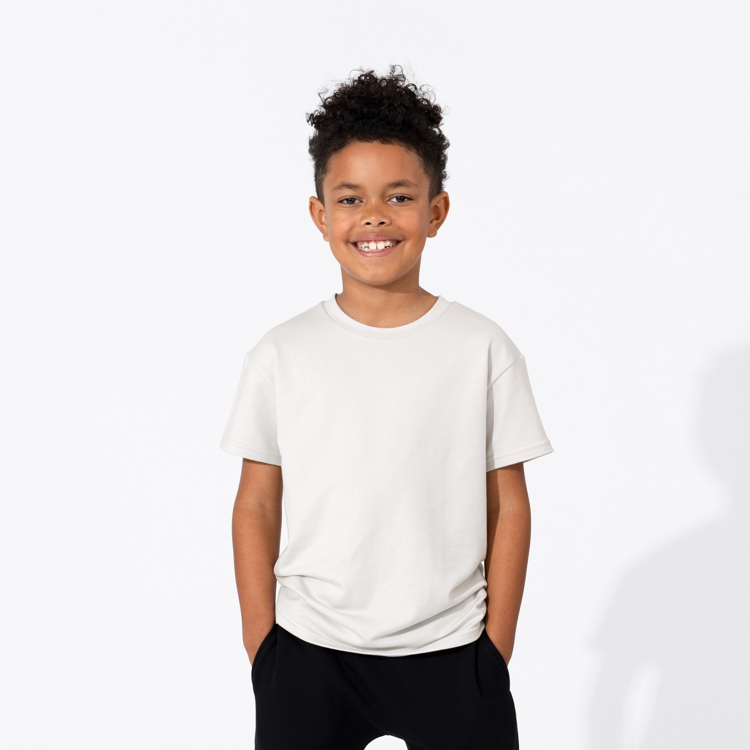 Bone White Bamboo Terry Kids Oversized T-shirt