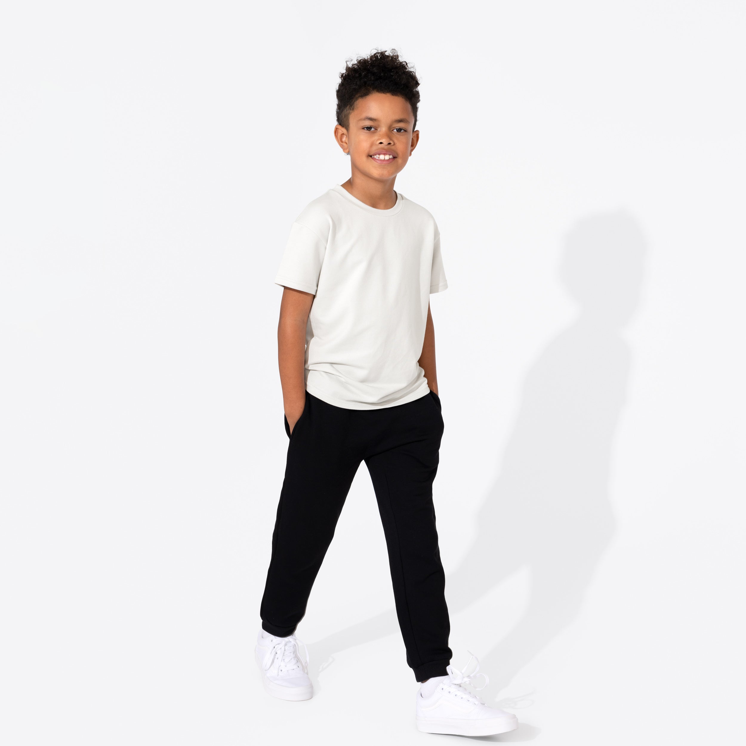 Bone White Bamboo Terry Kids Oversized T-shirt