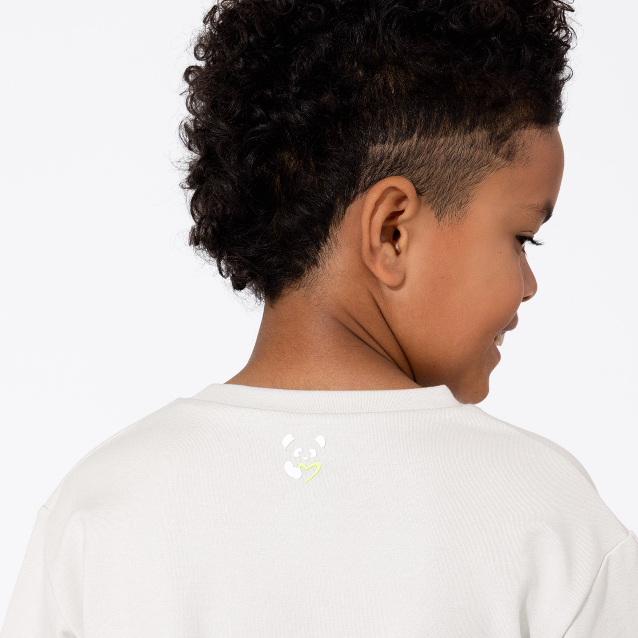 Bone White Bamboo Terry Kids Oversized T-shirt