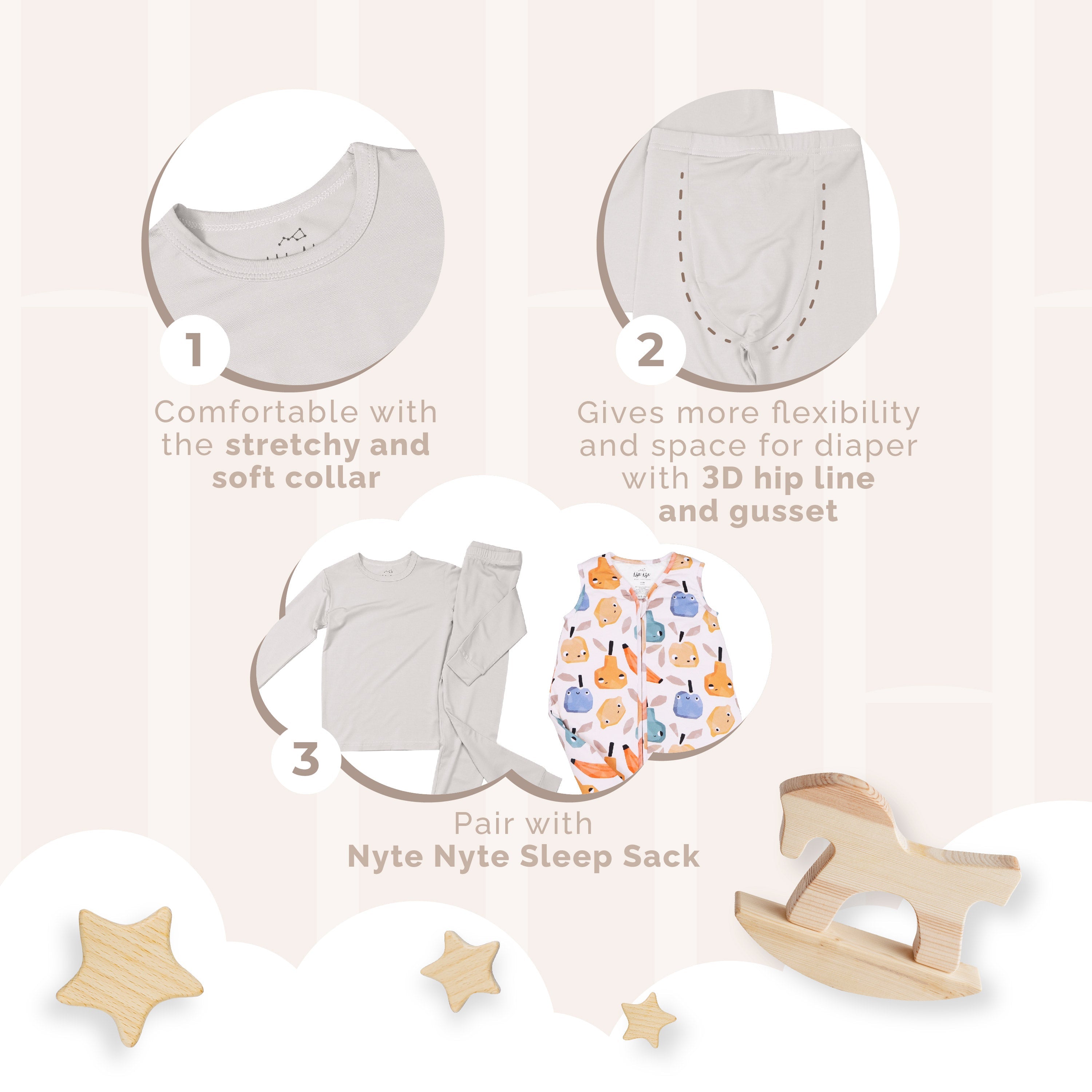 Nyte Nyte 2 Pcs Pajamas +colors