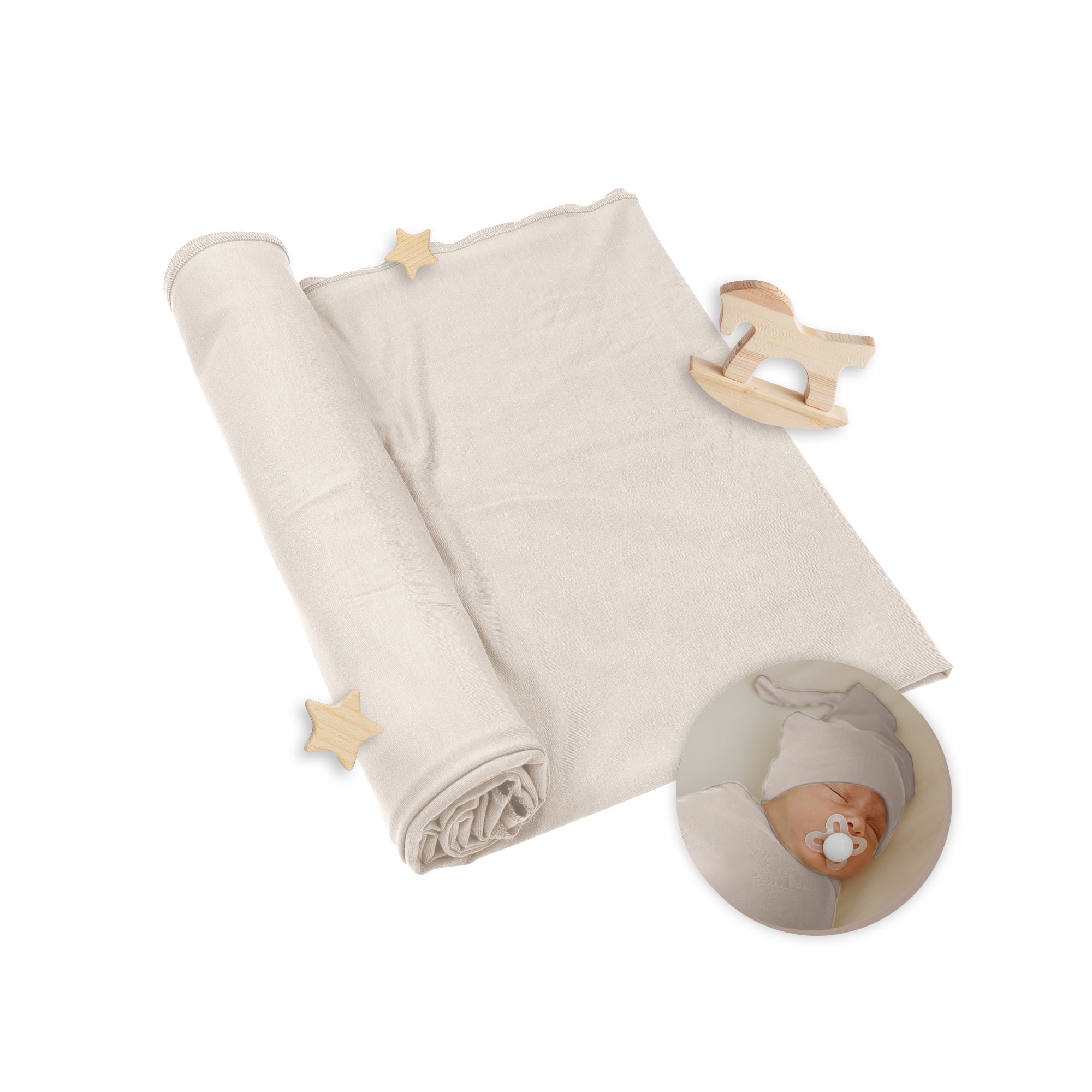 Baby Swaddle Blanket + Hat