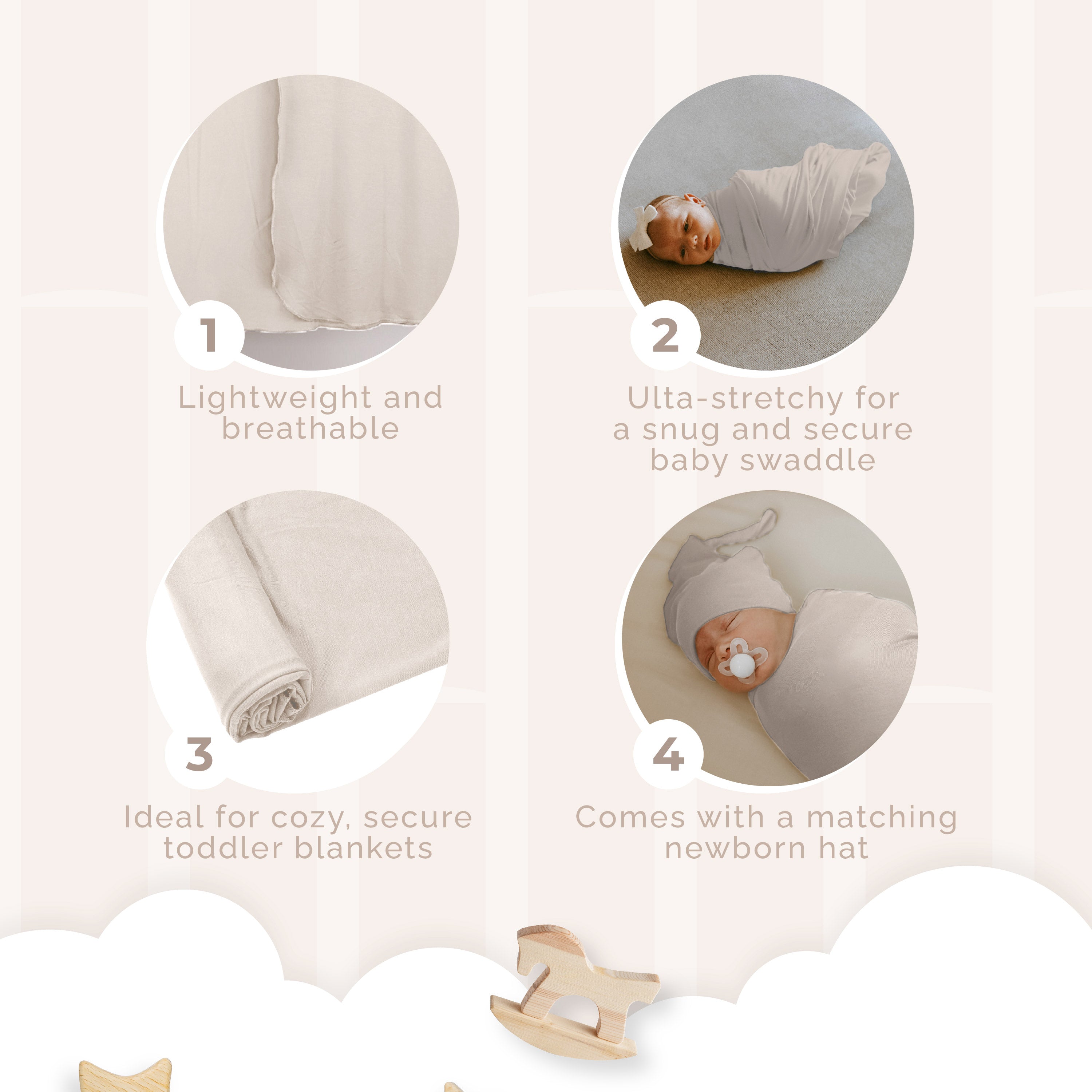 Baby Swaddle Blanket + Hat