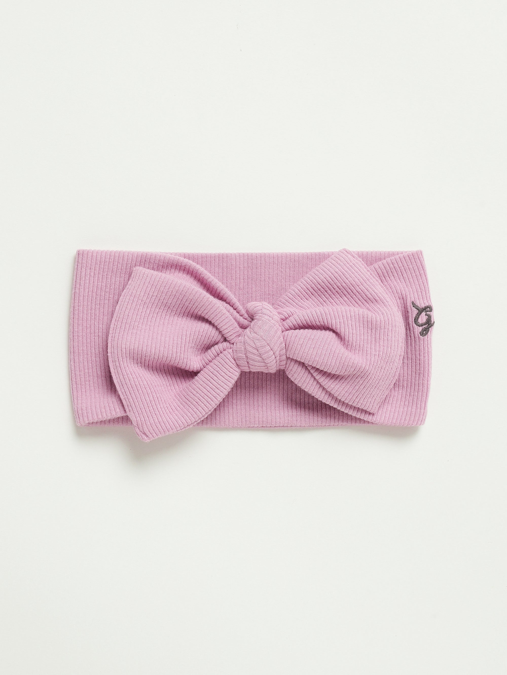 Solid Mauve Headband Ribbed Cotton-bamboo Blend