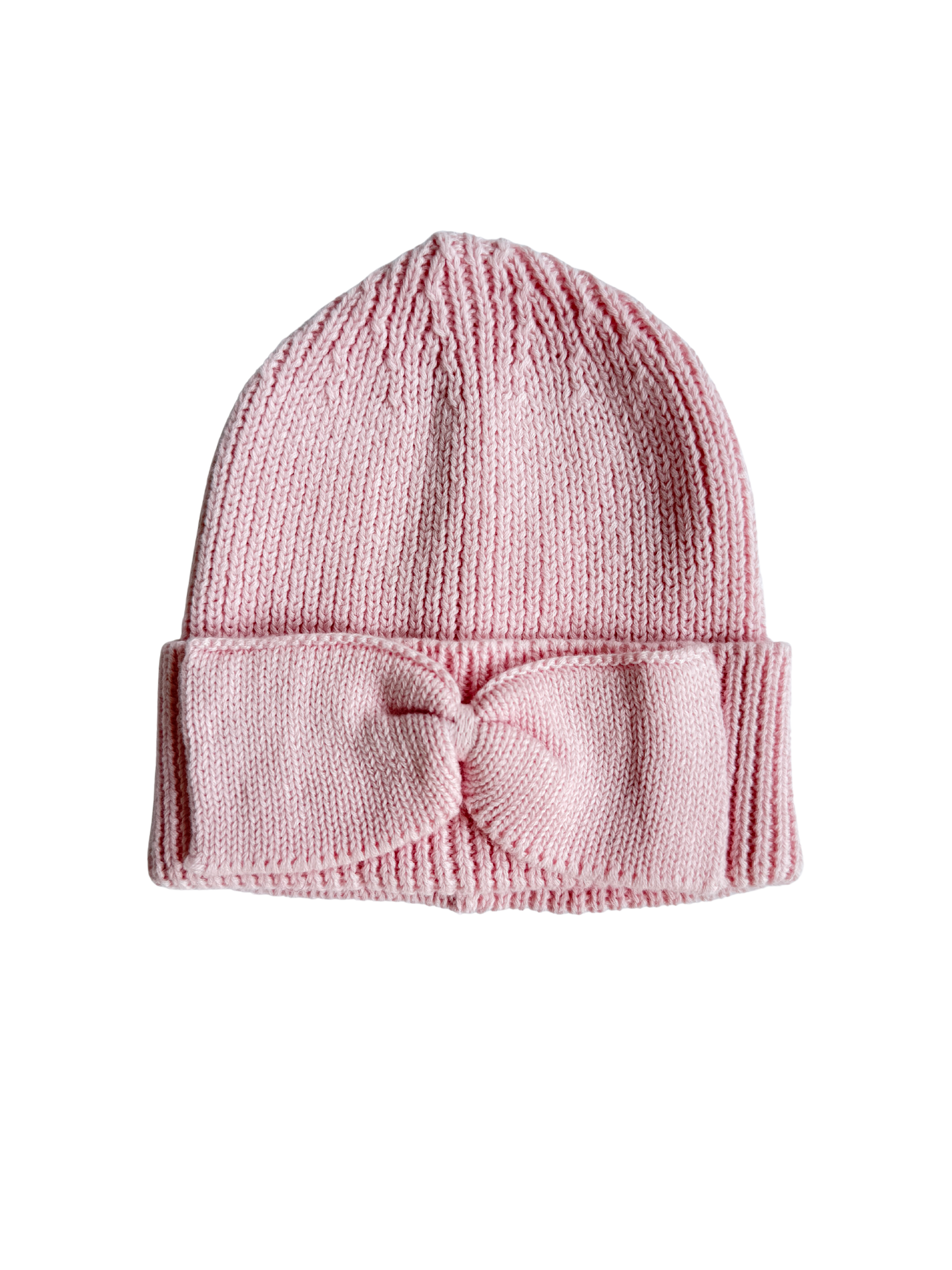 Classic Bow Beanie - Powder Pink