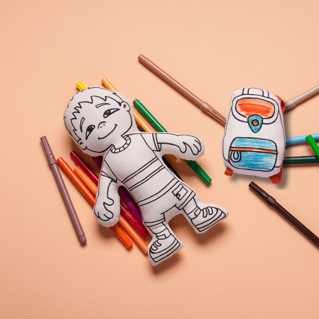 : Boy With Pocket Shorts - Colorable And Washable Doll For Creative Play