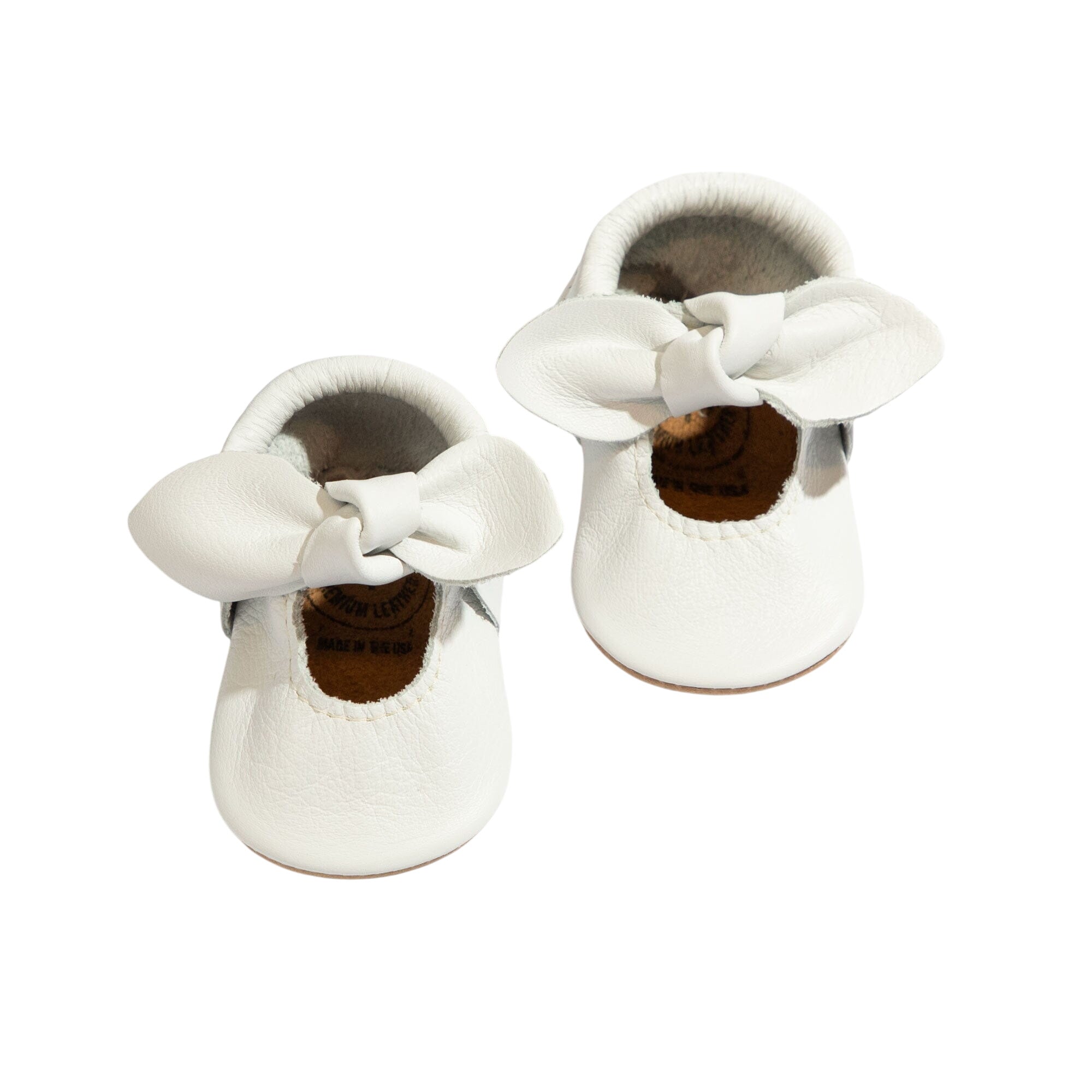 Toasted Bright White Knotted Bow Baby Shoe