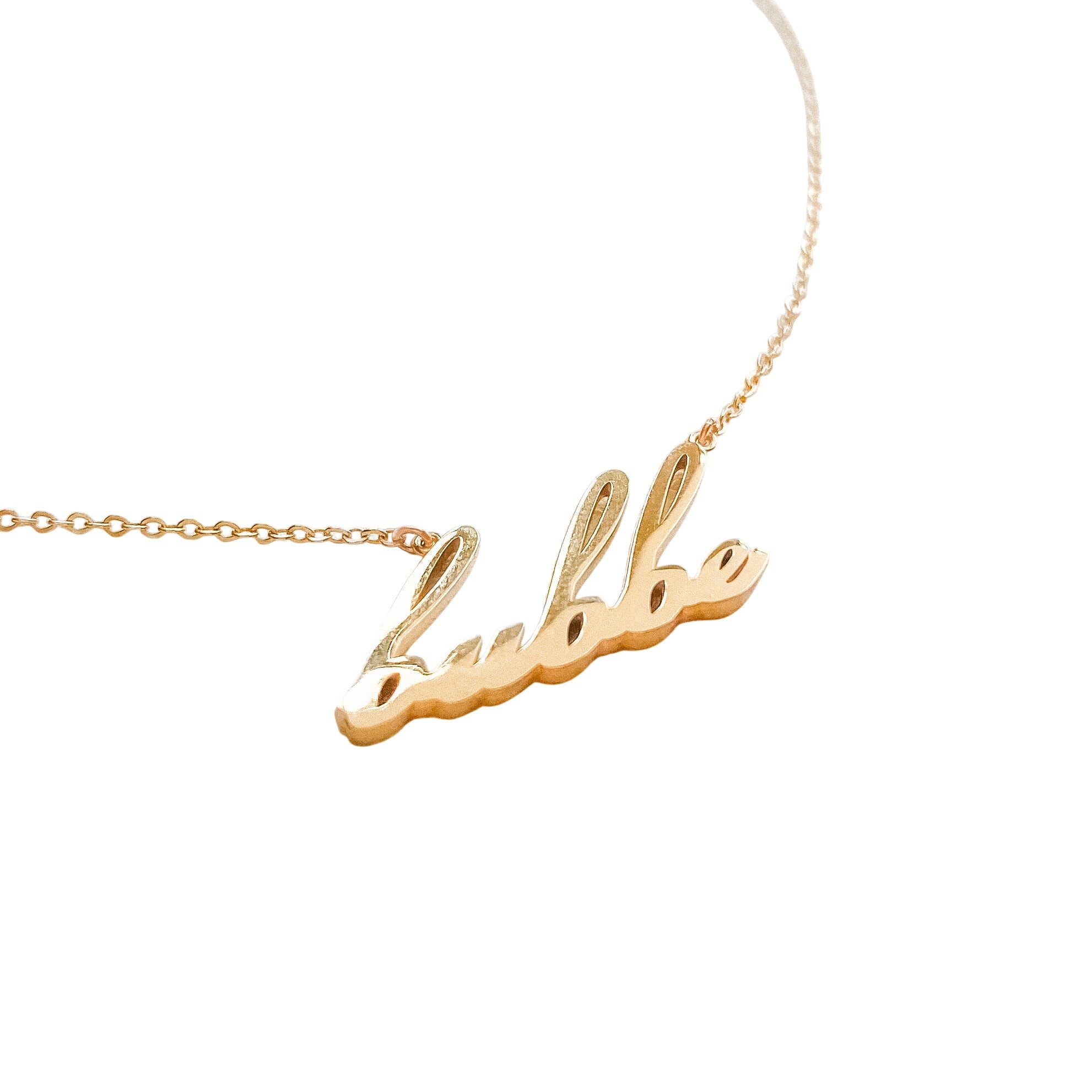 Bubbe Script Necklace
