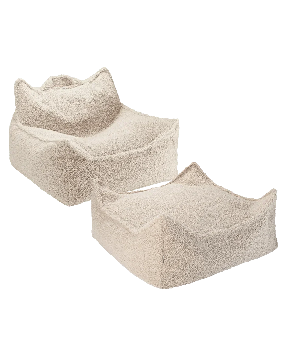 Biscuit Beanbag Chair And Ottoman Set