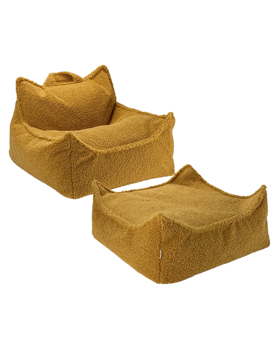 Maple Beanbag Chair And Ottoman Set