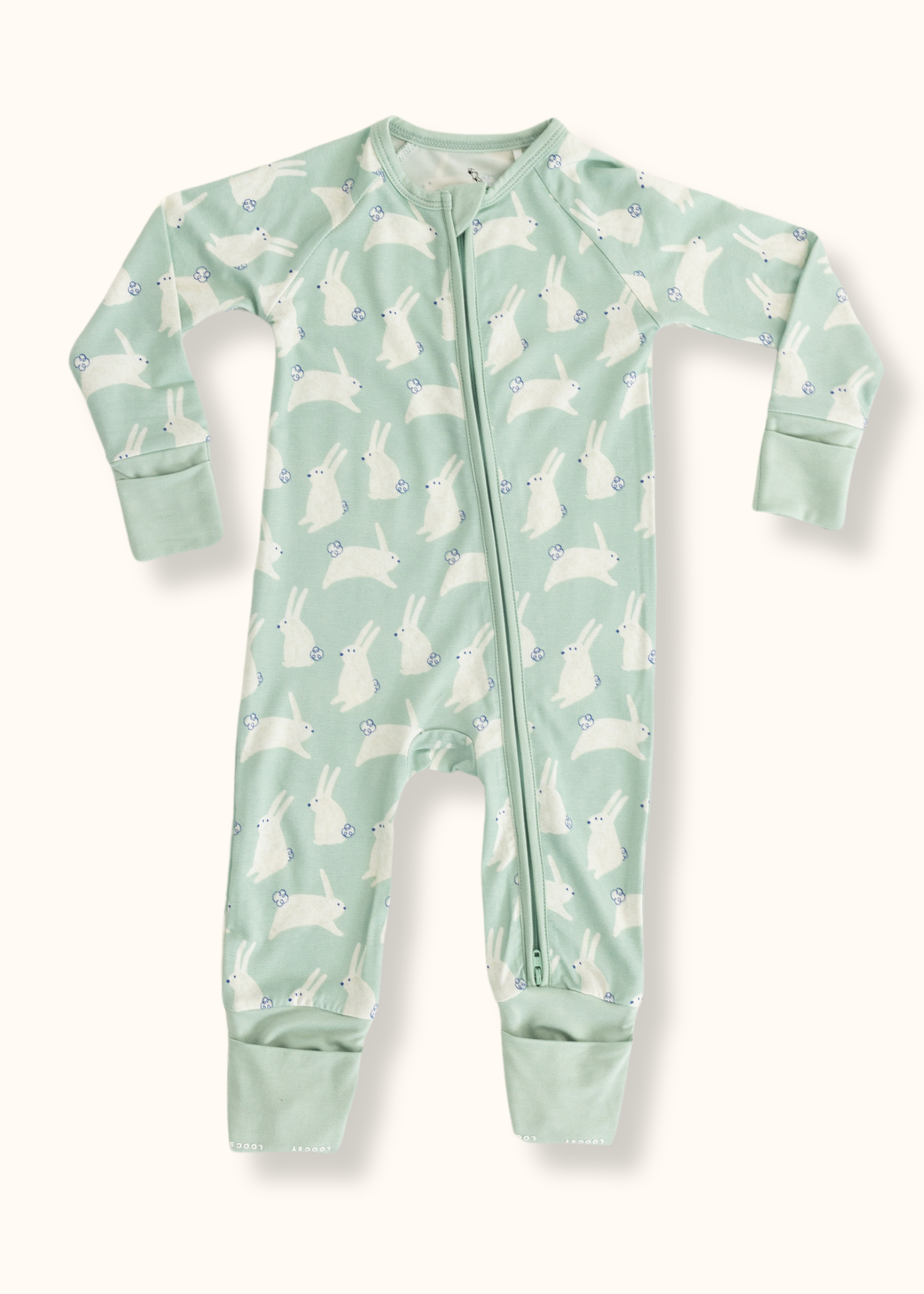 Mint Bunny Footie Pajama by Loocsy