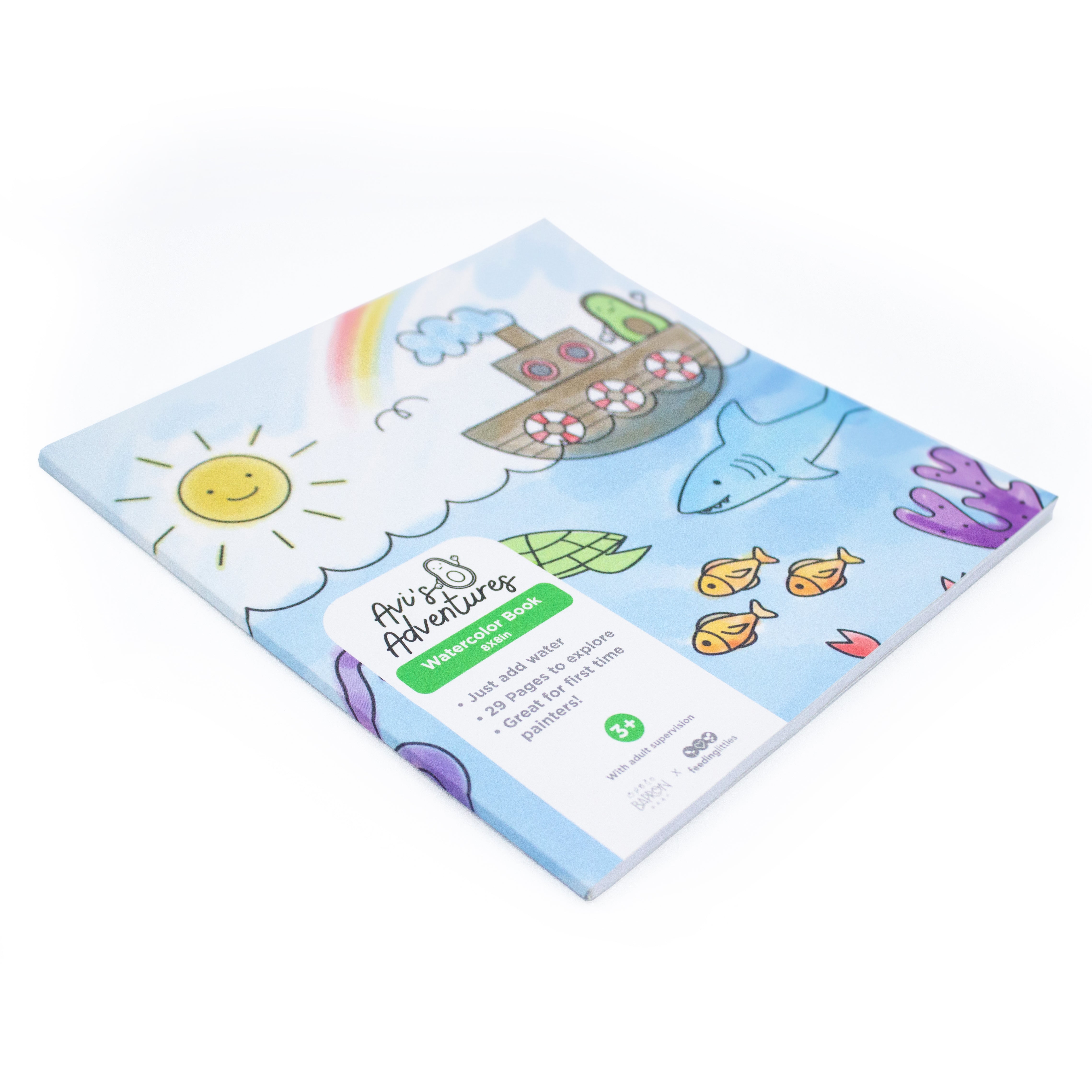 Avi's Adventures Watercolor Paint Book + Water Pen (ages 3+)