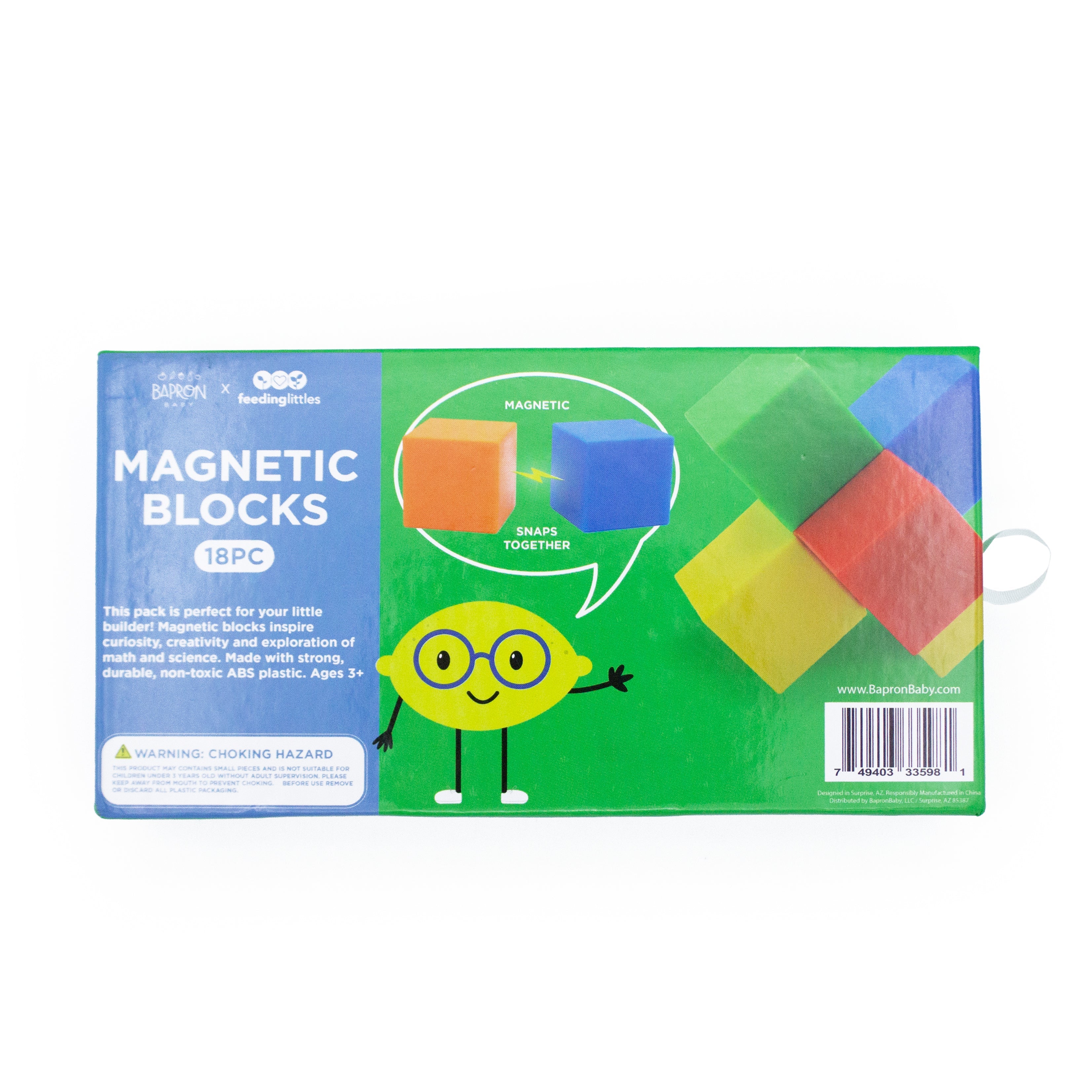Bapronbaby 18pc Magnetic Blocks (ages 3+)