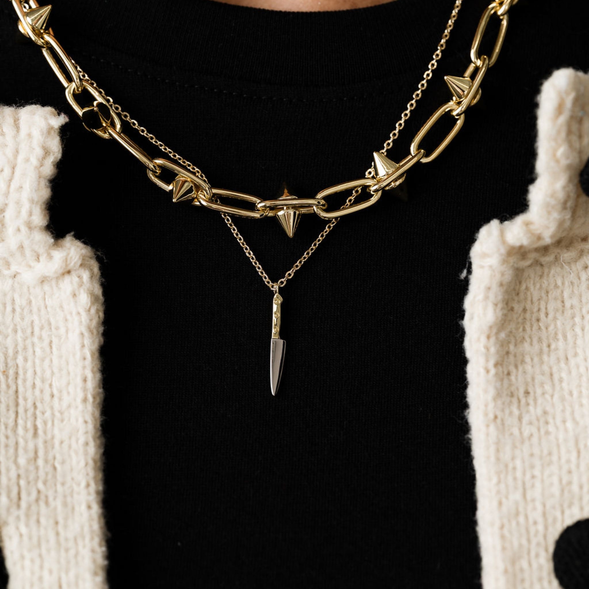 Butcher Knife Charm Necklace