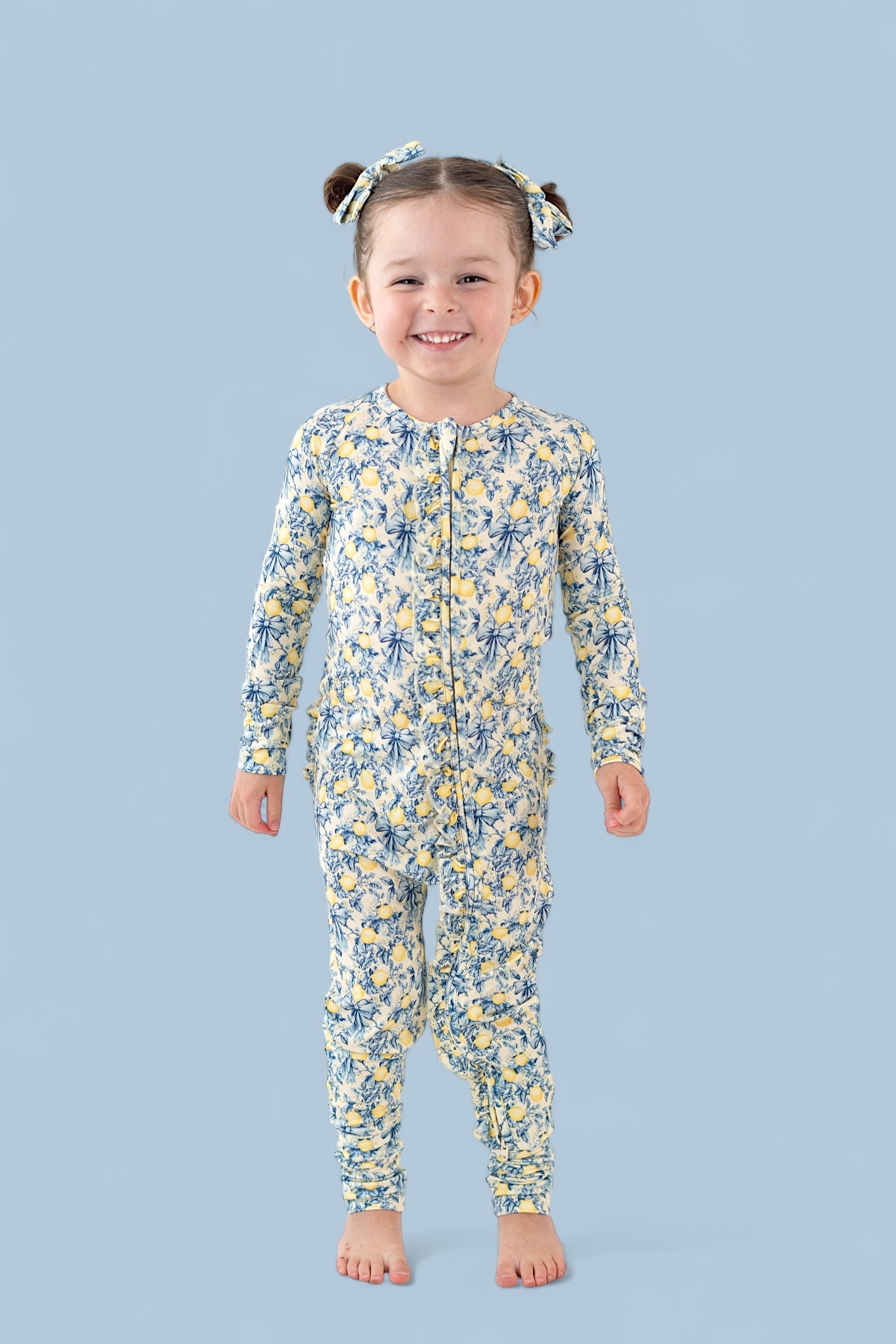 Vintage Citrus Toile Dream Ruffle Romper