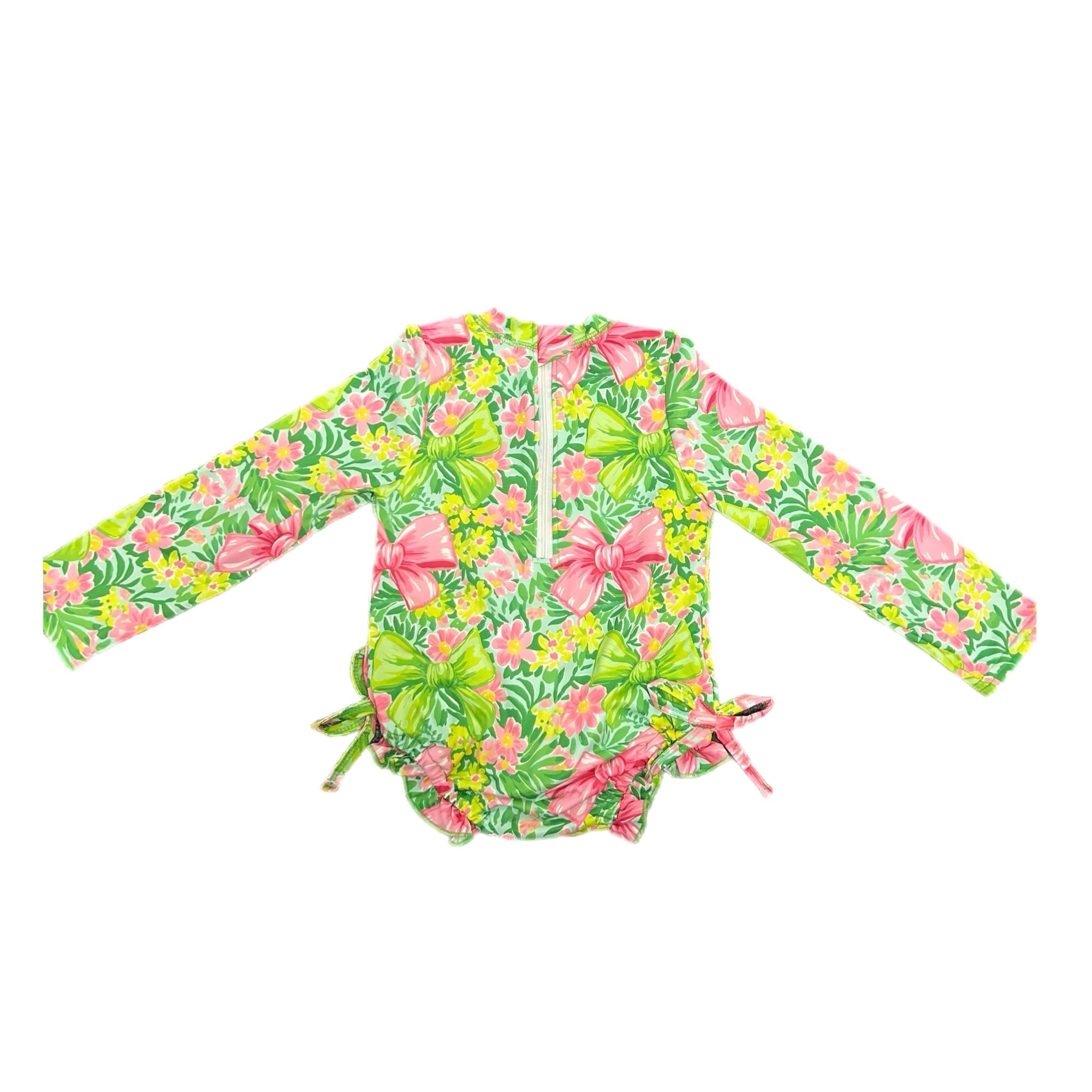 Tropical Bows Rash Guard Swimsuit