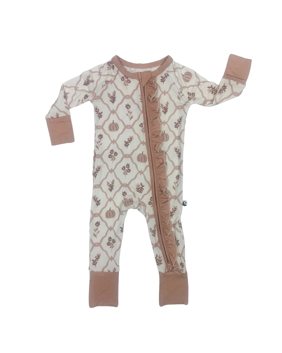 Autumn Blooms - Zipper Footie Pajamas
