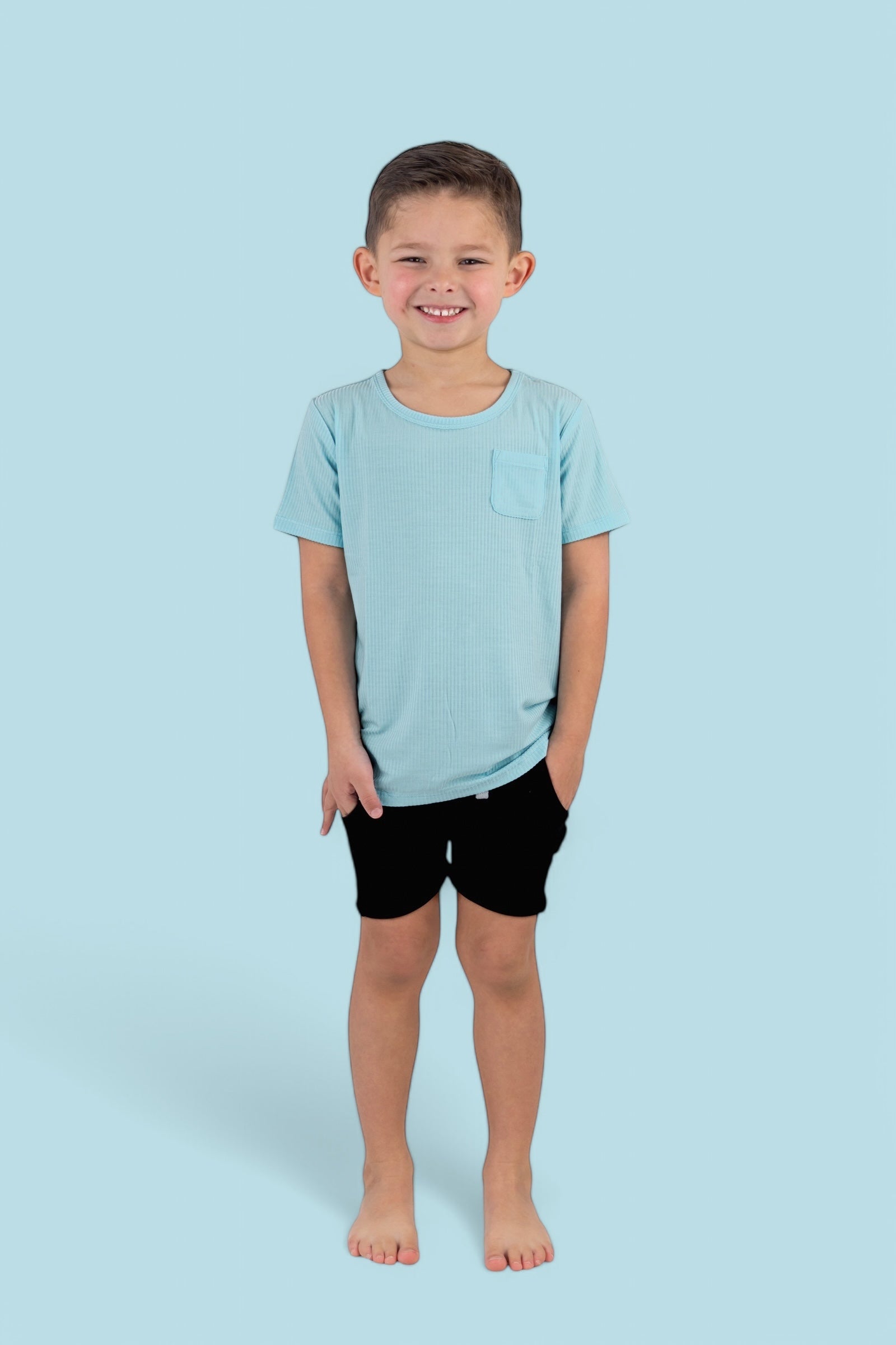 Capri Blue Rib Dream Pocket Tee